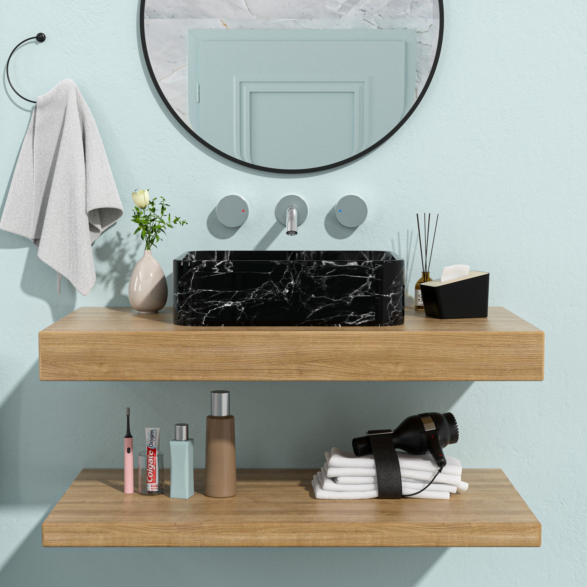 Rectangle Ceramic Vessel Bathroom Sink