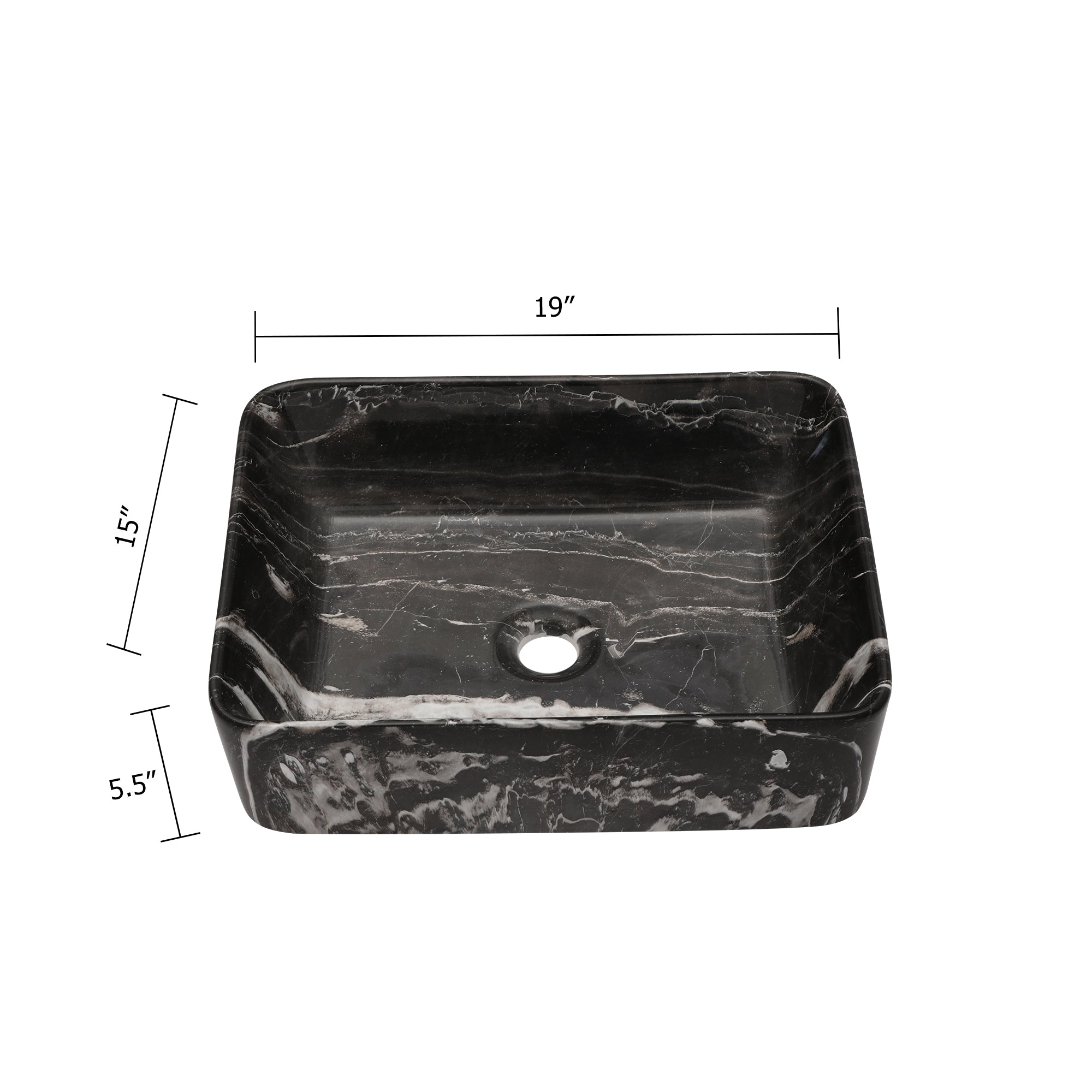 Rectangle Ceramic Vessel Bathroom Sink