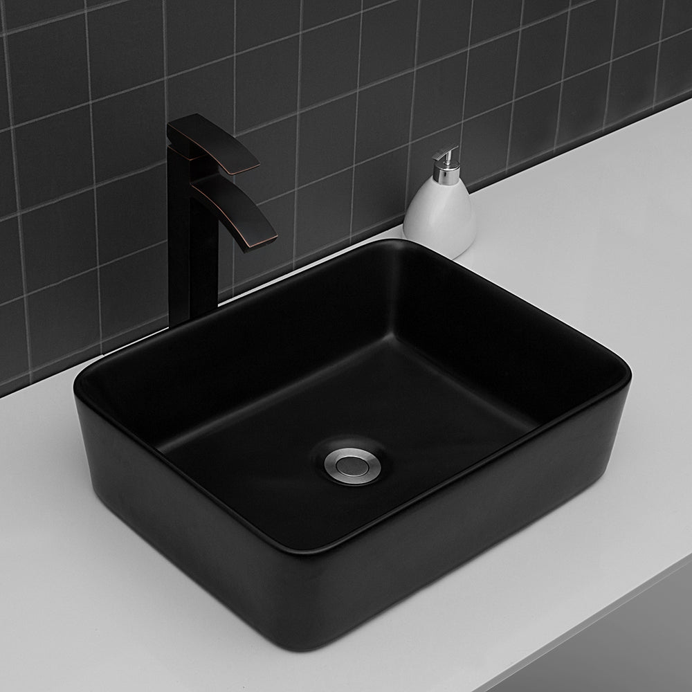 Rectangle Ceramic Vessel Bathroom Sink
