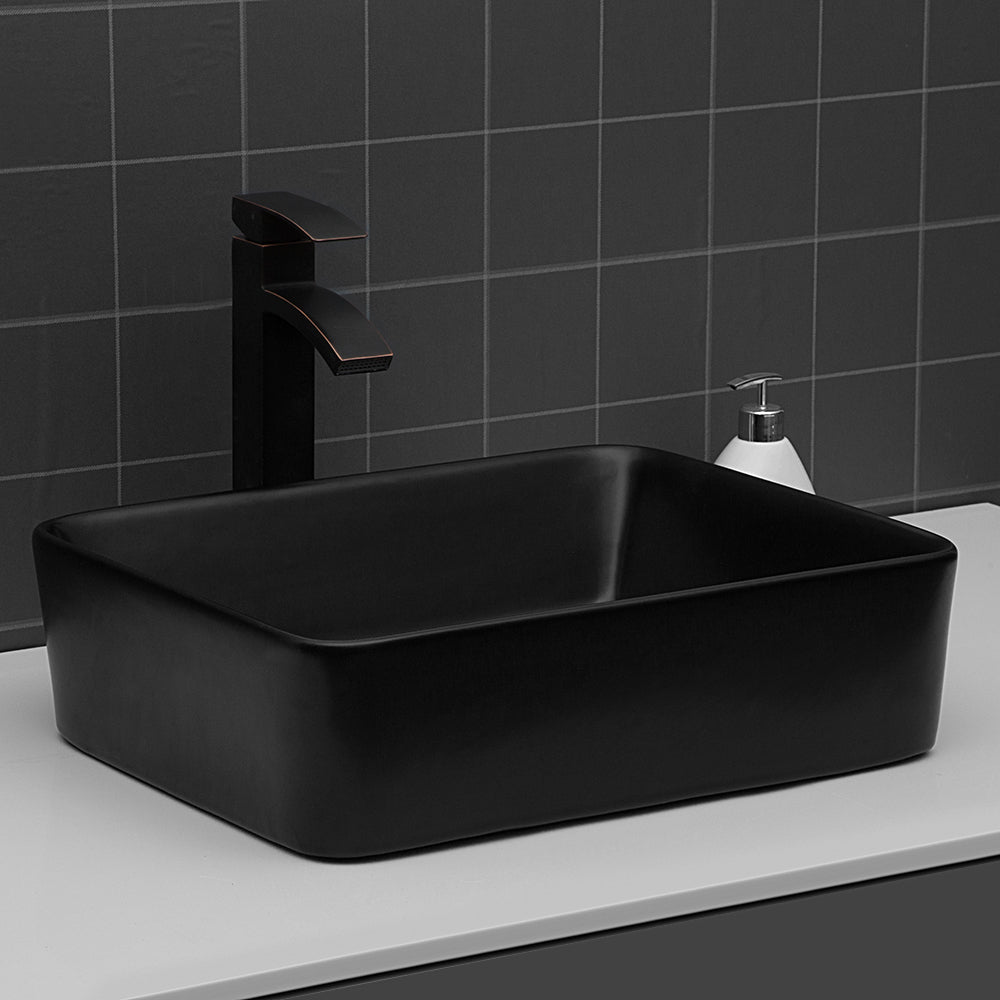 Rectangle Ceramic Vessel Bathroom Sink
