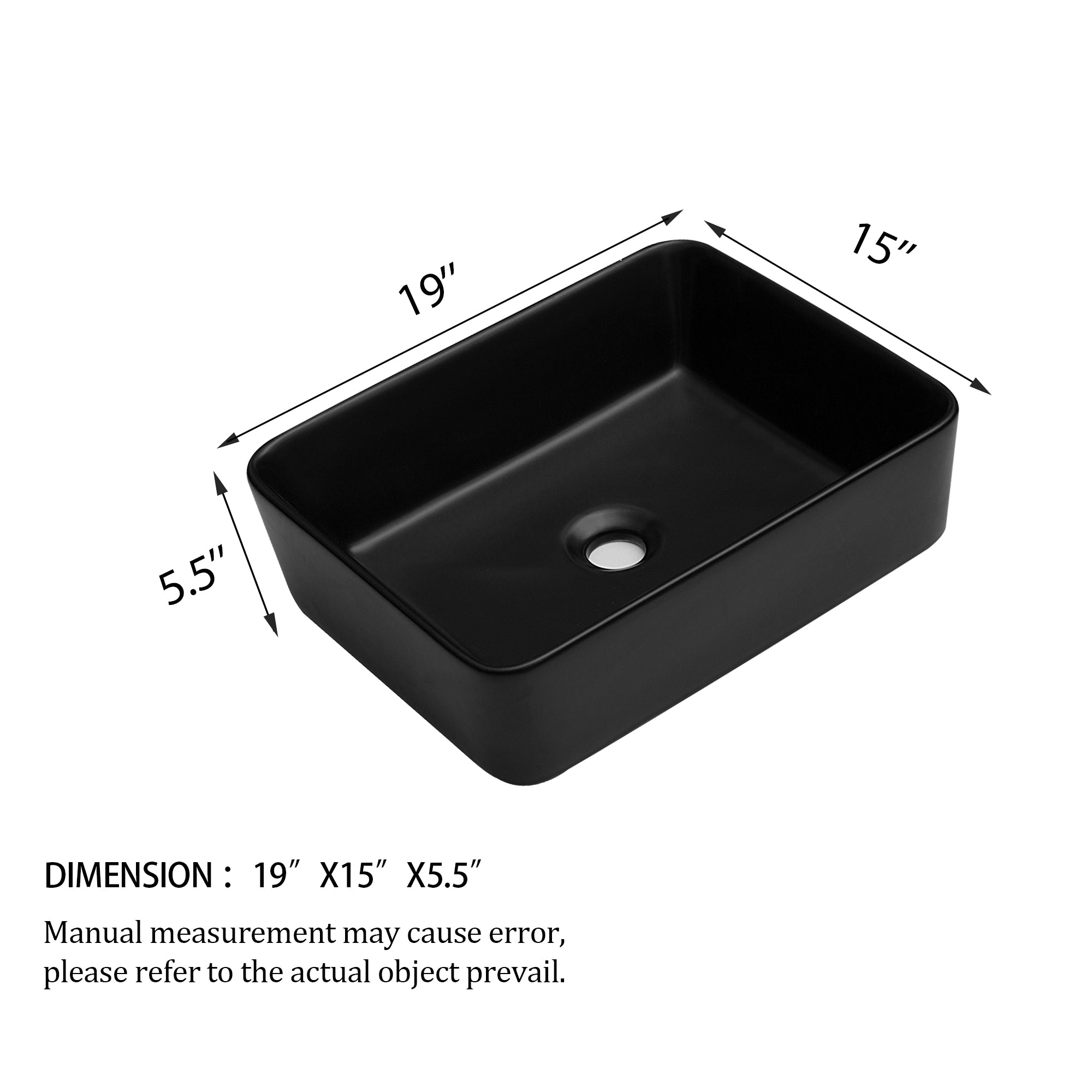 Rectangle Ceramic Vessel Bathroom Sink