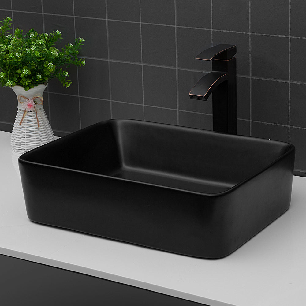 Rectangle Ceramic Vessel Bathroom Sink