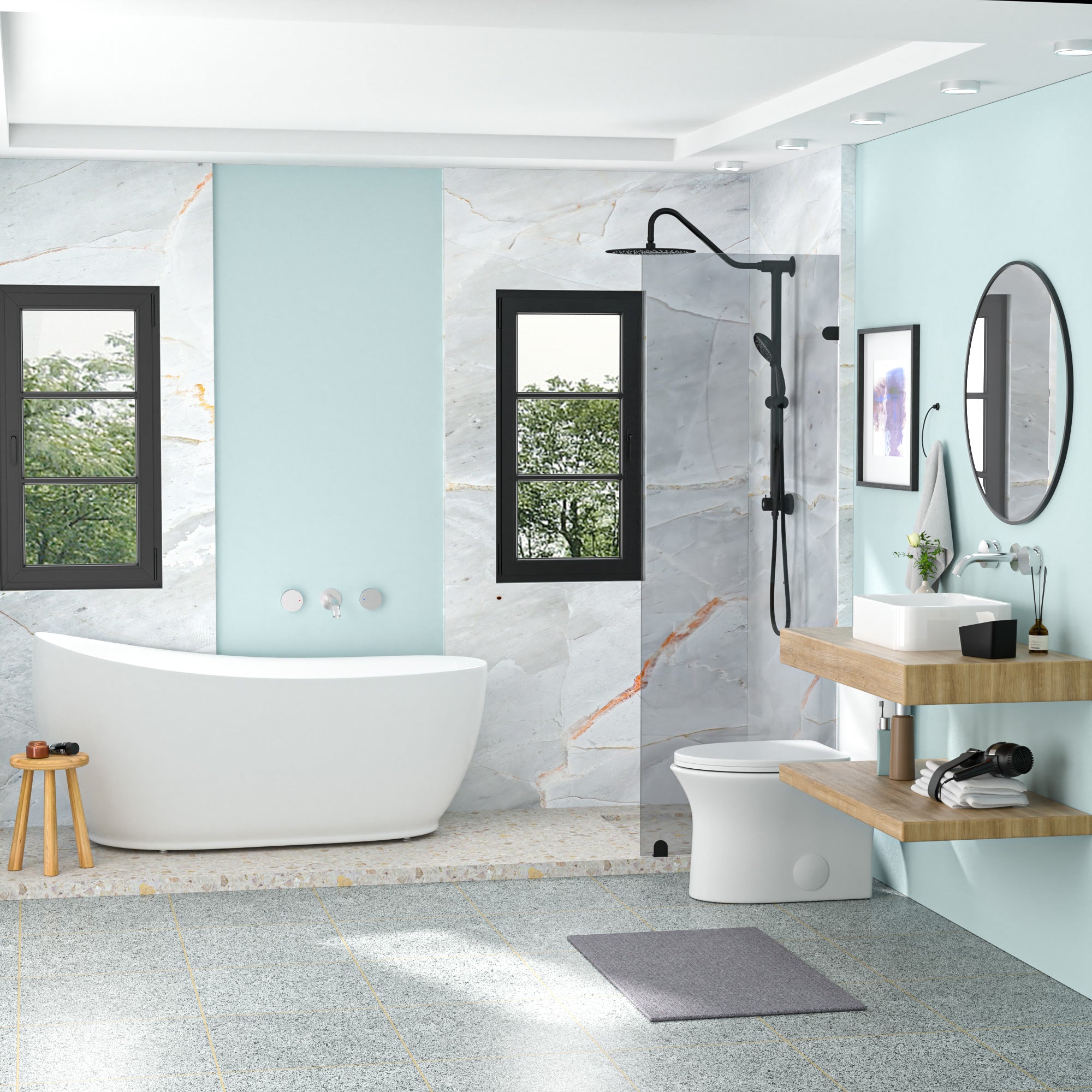 Rectangle Ceramic Vessel Bathroom Sink