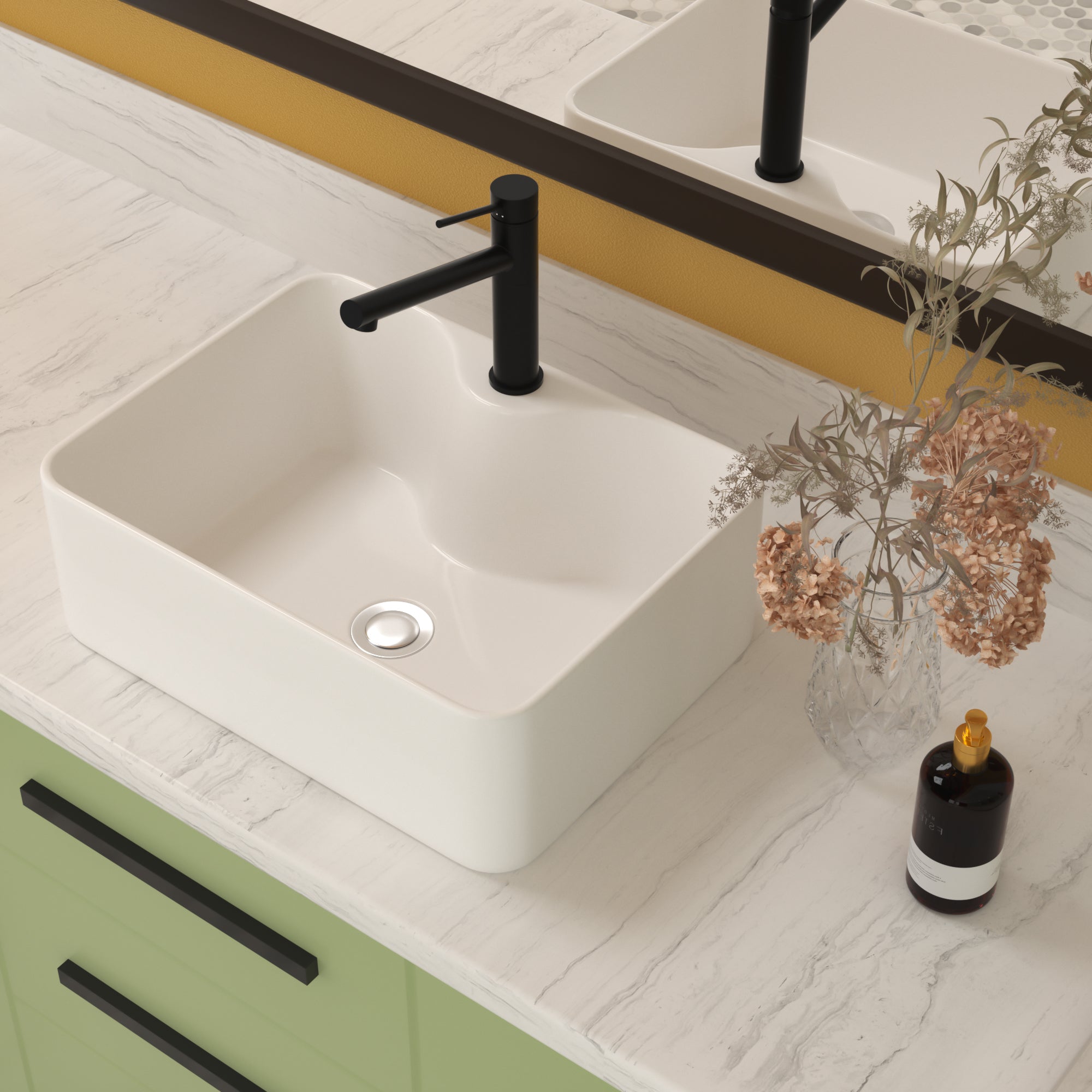 Rectangle Ceramic Vessel Bathroom Sink