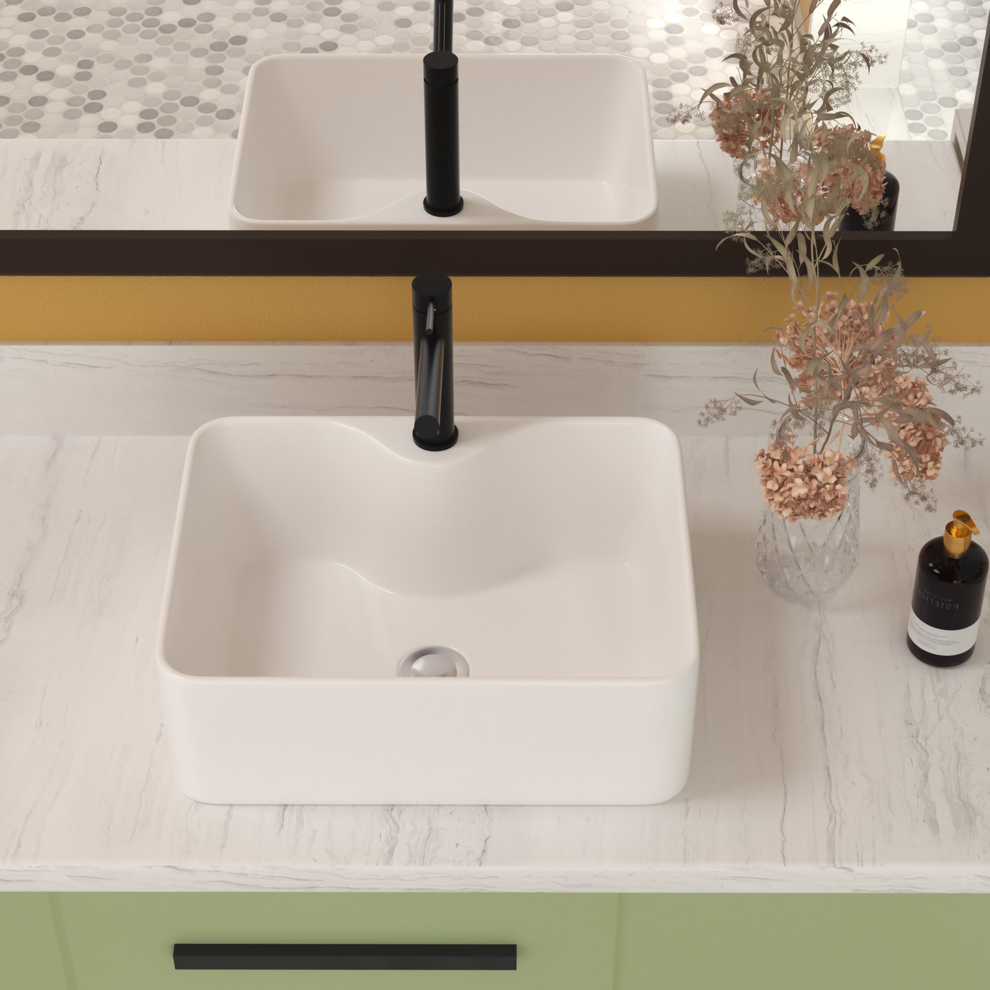 Rectangle Ceramic Vessel Bathroom Sink