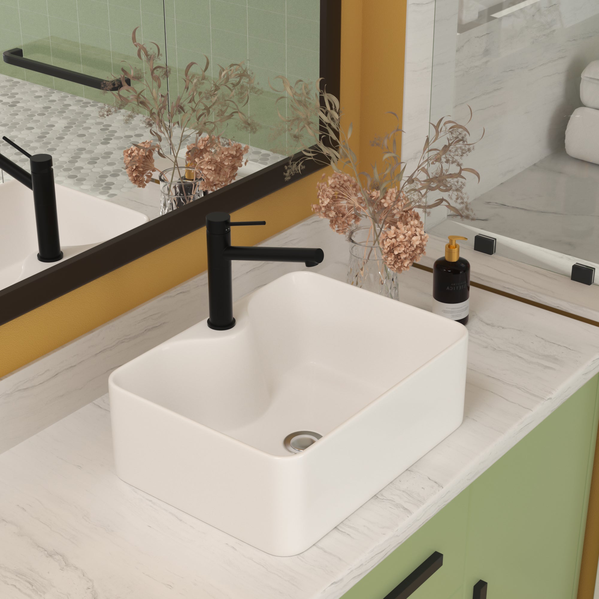 Rectangle Ceramic Vessel Bathroom Sink