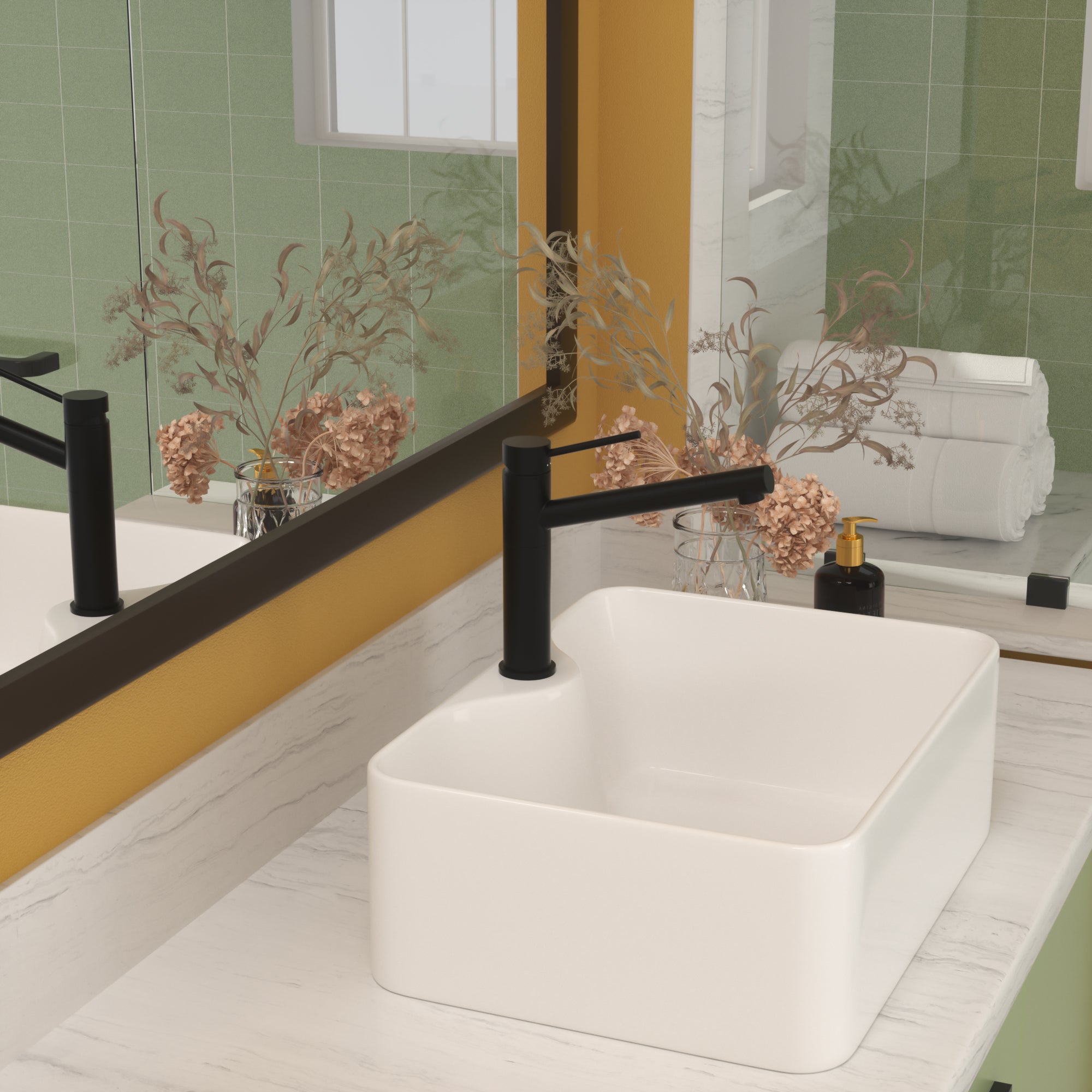 Rectangle Ceramic Vessel Bathroom Sink