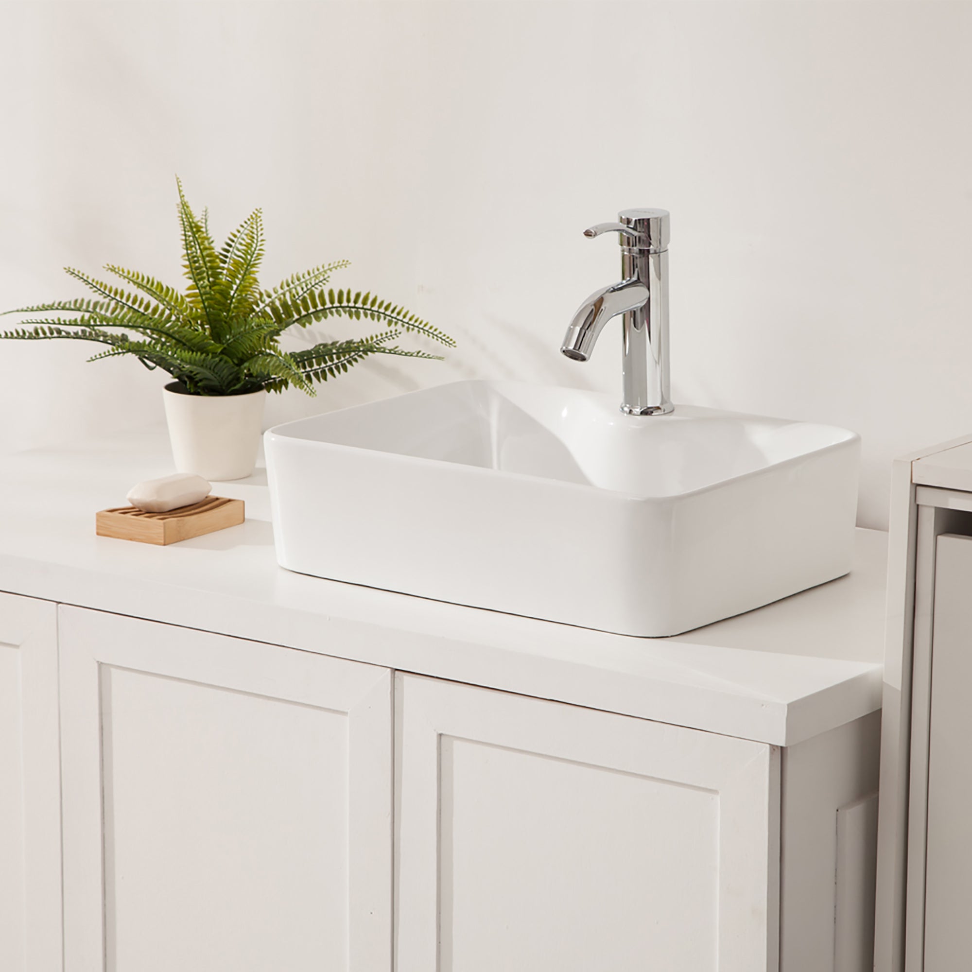 Rectangle Ceramic Vessel Bathroom Sink