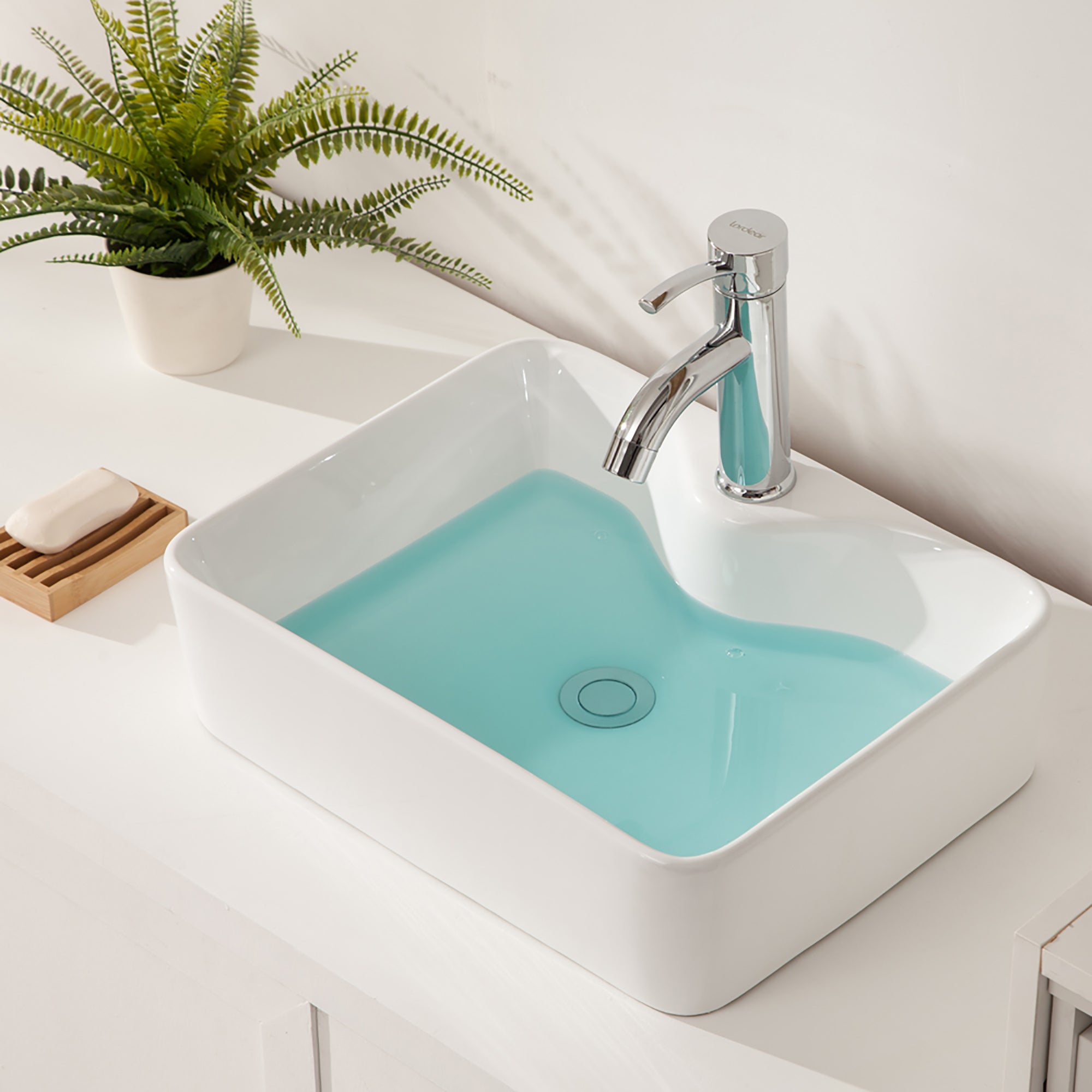Rectangle Ceramic Vessel Bathroom Sink