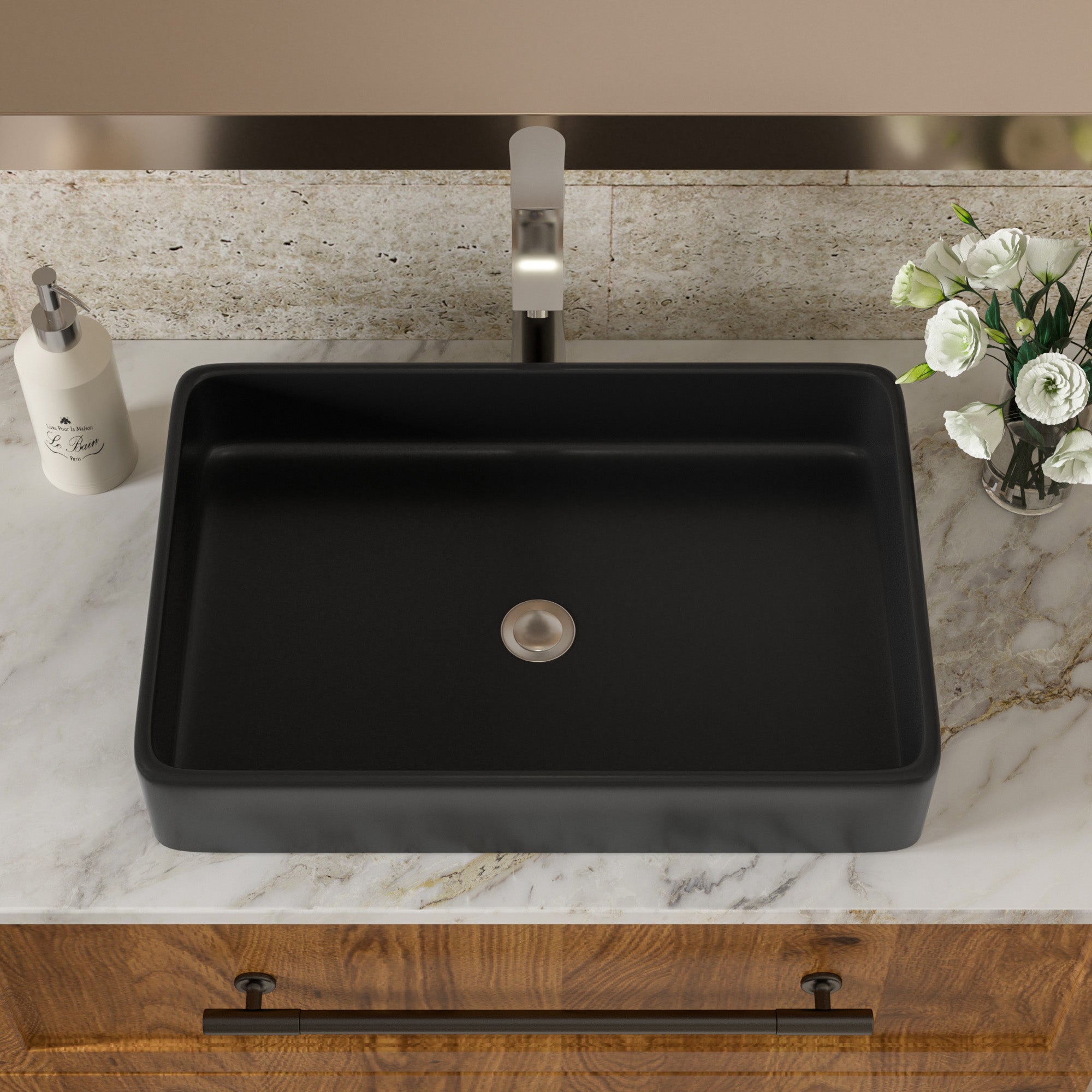 Rectangle Ceramic Vessel Bathroom Sink