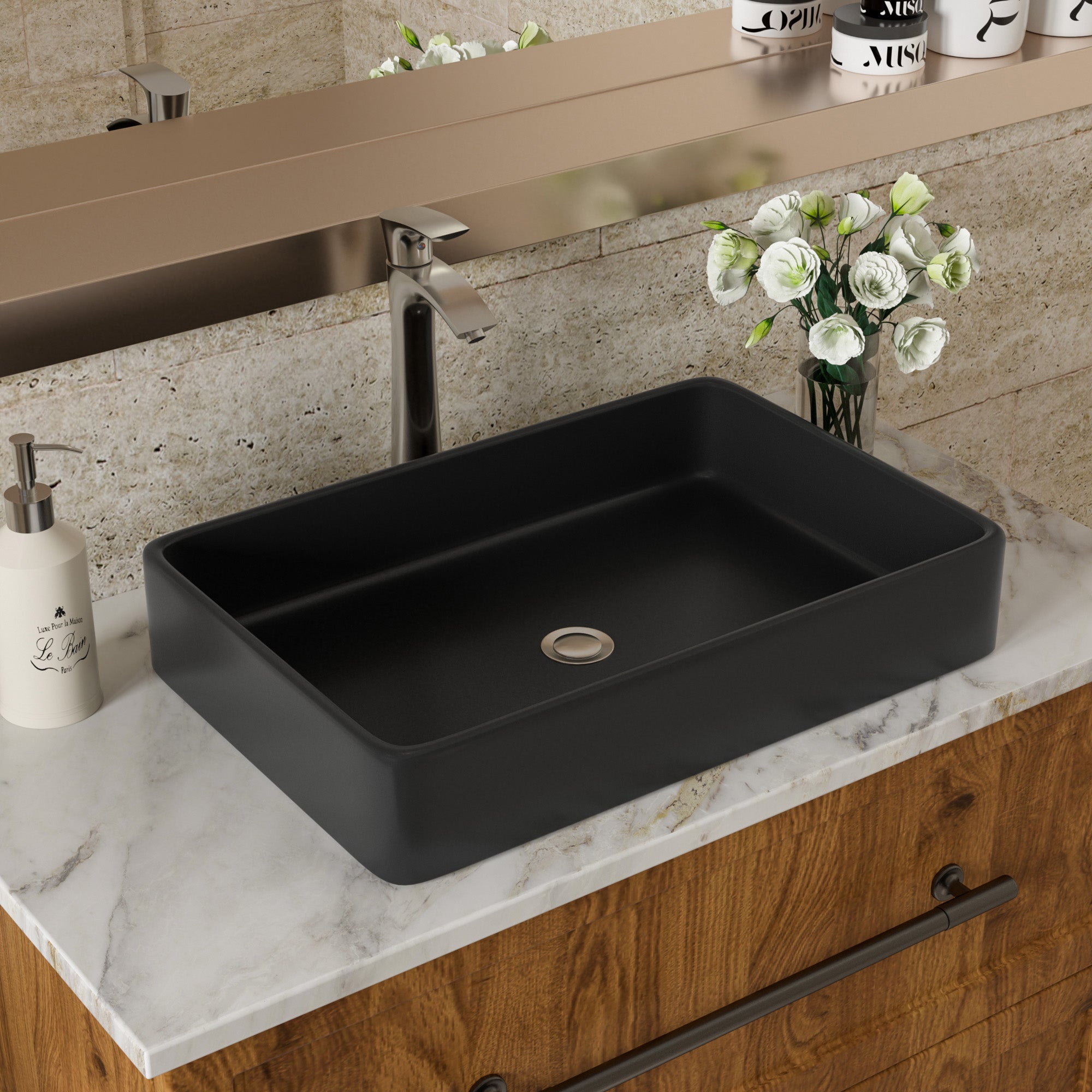 Rectangle Ceramic Vessel Bathroom Sink