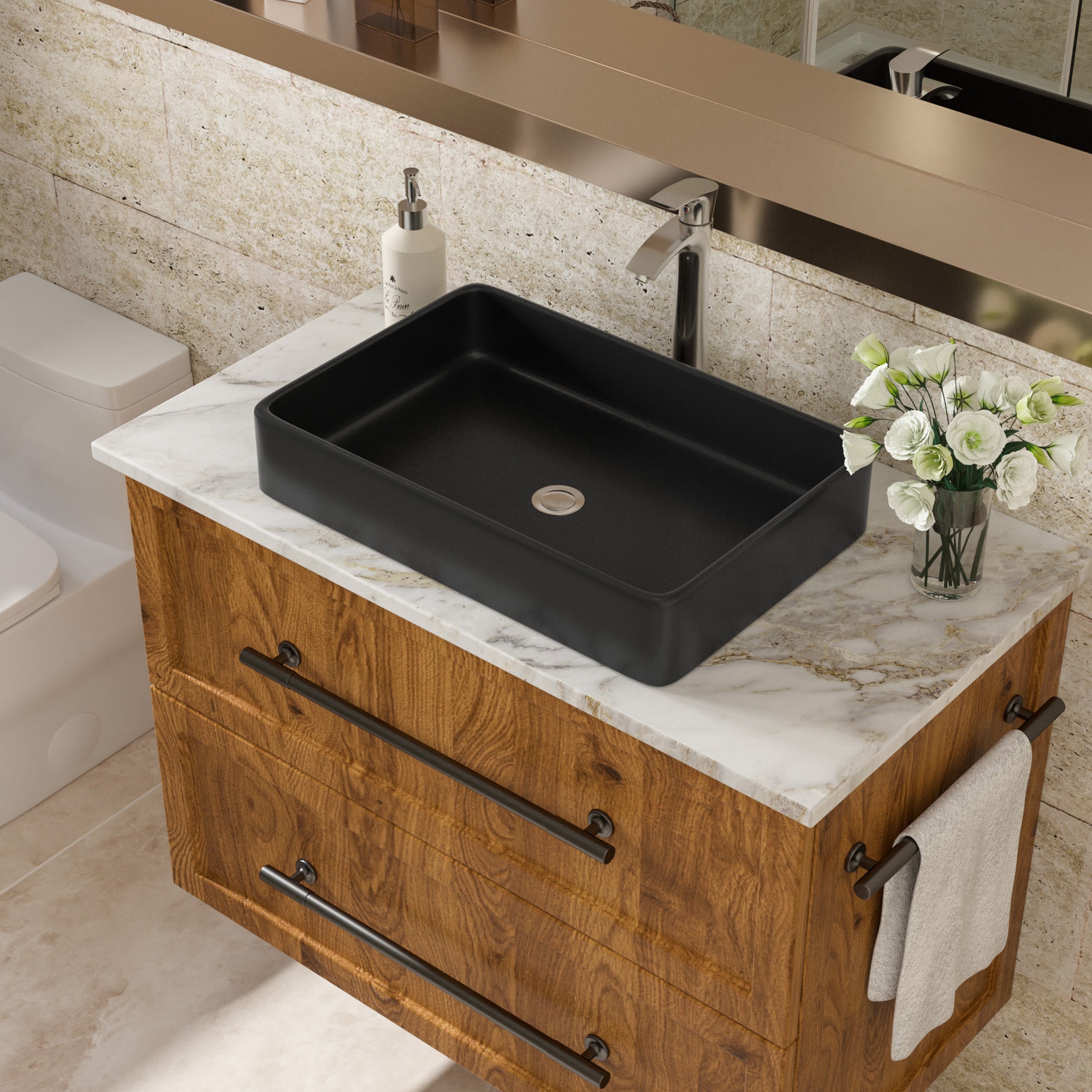 Rectangle Ceramic Vessel Bathroom Sink