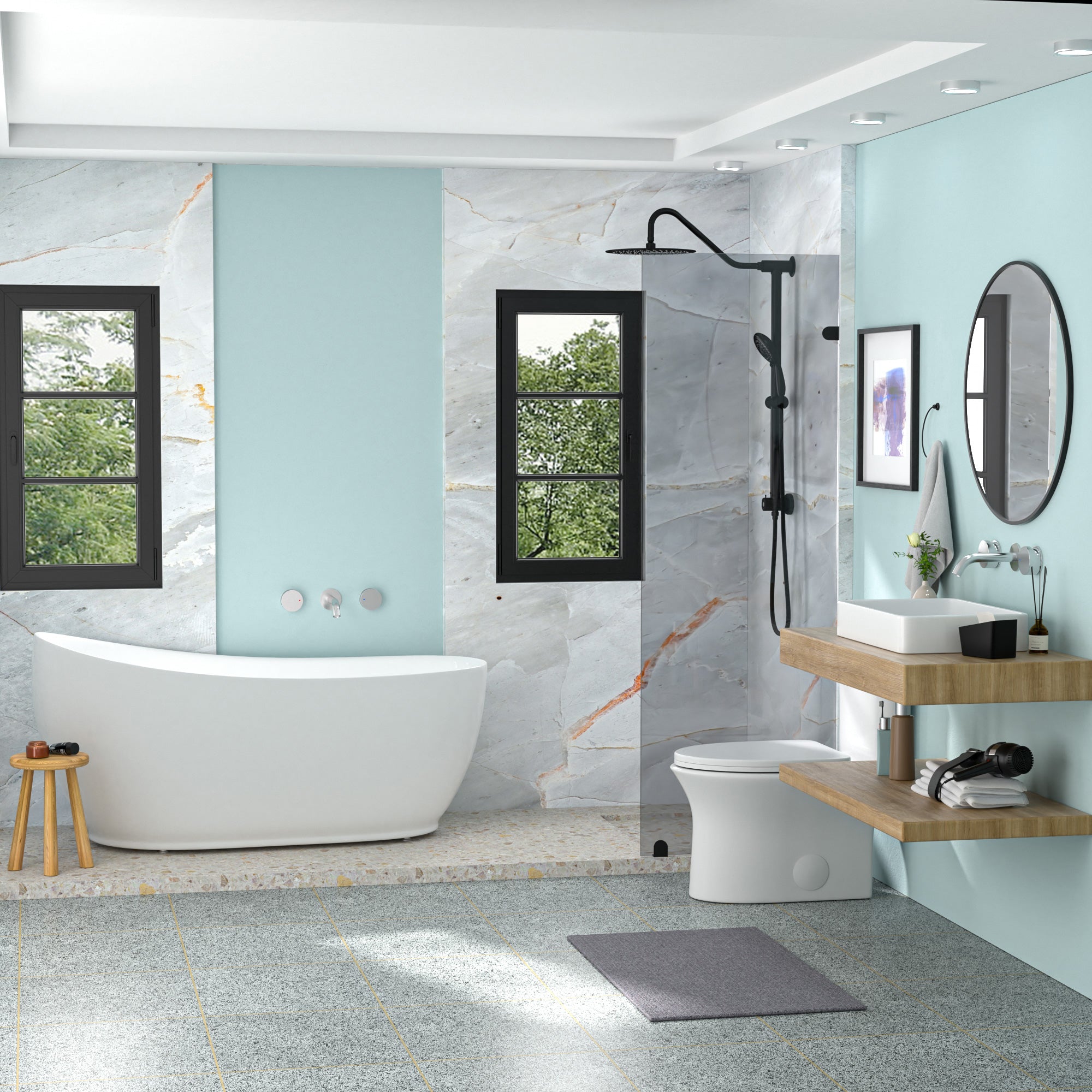 Rectangle Ceramic Vessel Bathroom Sink