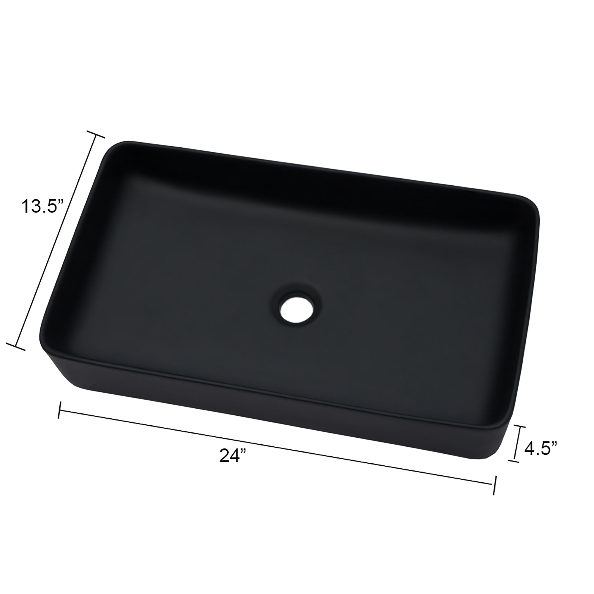 Rectangle Ceramic Vessel Bathroom Sink