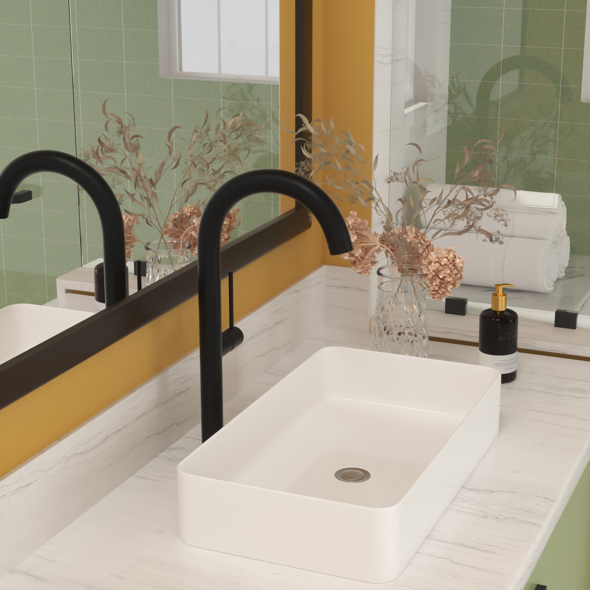 Rectangle Ceramic Vessel Bathroom Sink