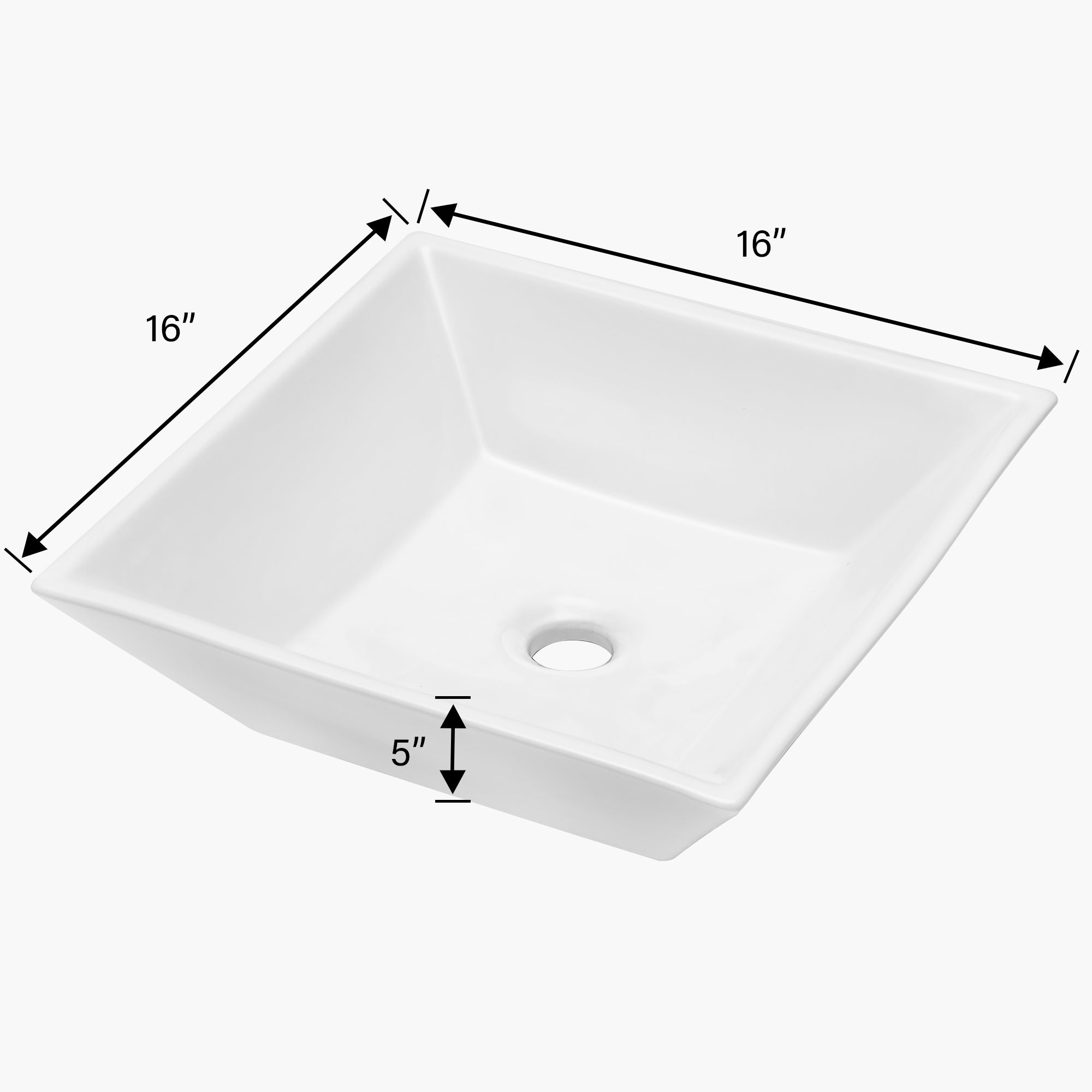 Square Ceramic Vessel Bathroom Sink