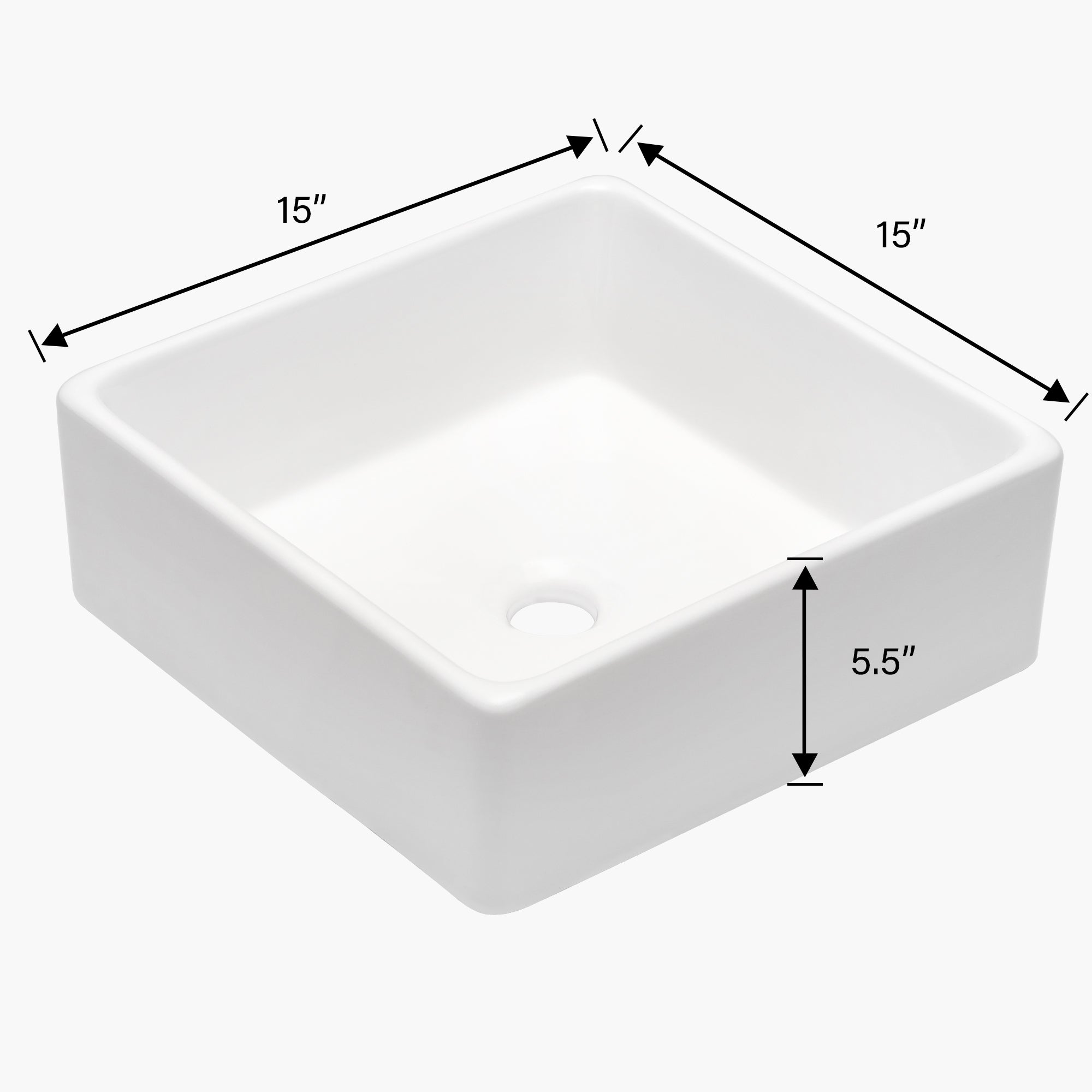 Square Ceramic Vessel Bathroom Sink