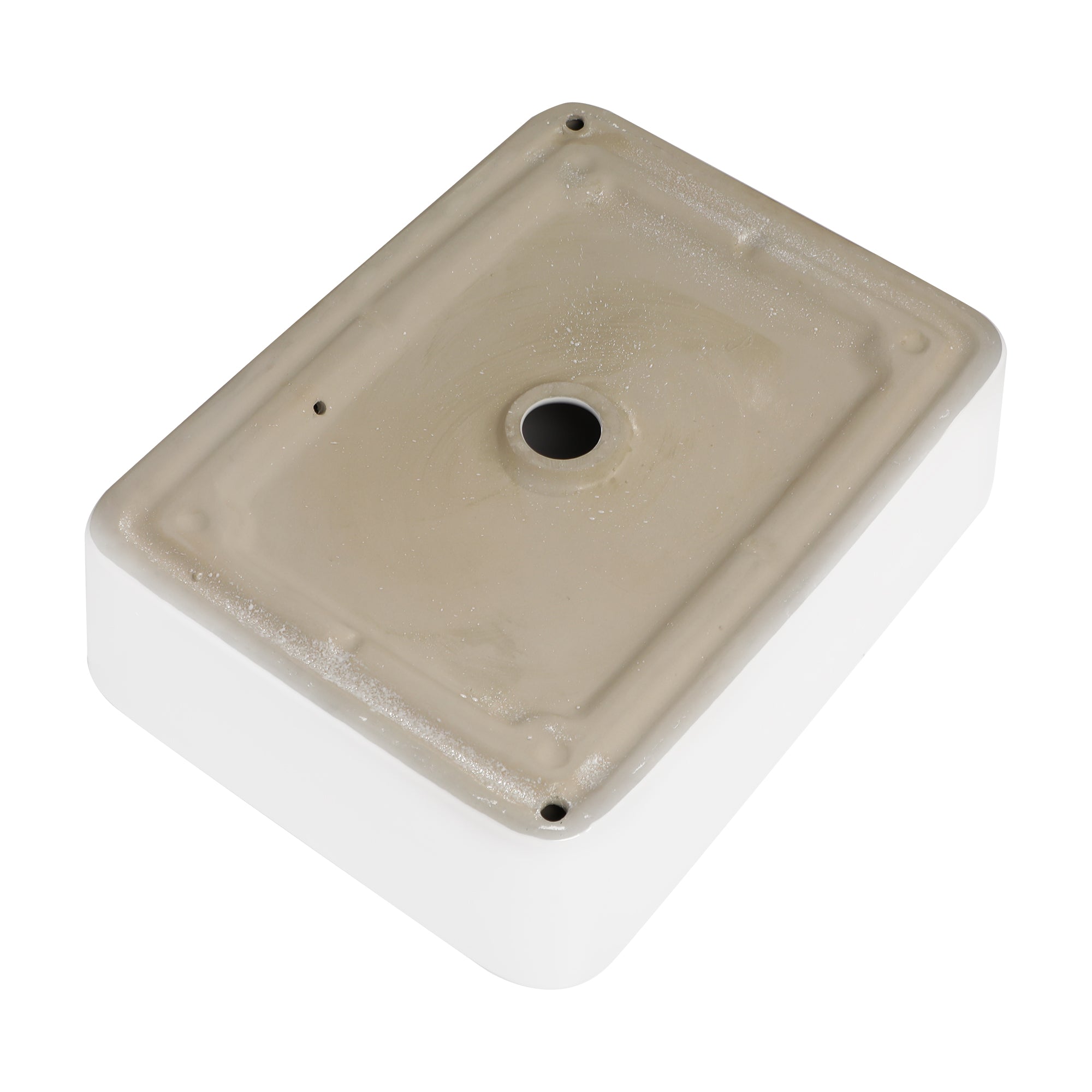 Rectangular Ceramic Vessel Bathroom Sink with Faucet and Water Hoses