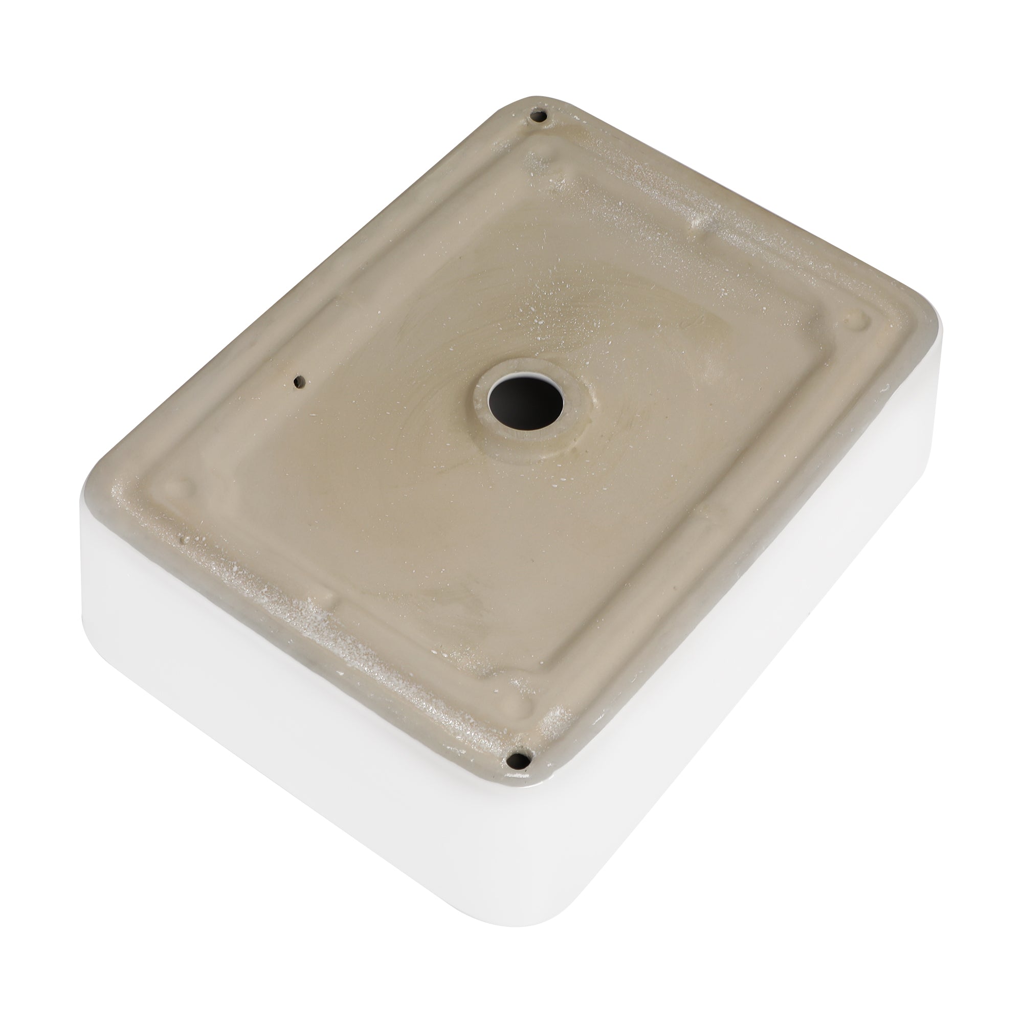 Rectangular Ceramic Vessel Bathroom Sink with Faucet and Water Hoses