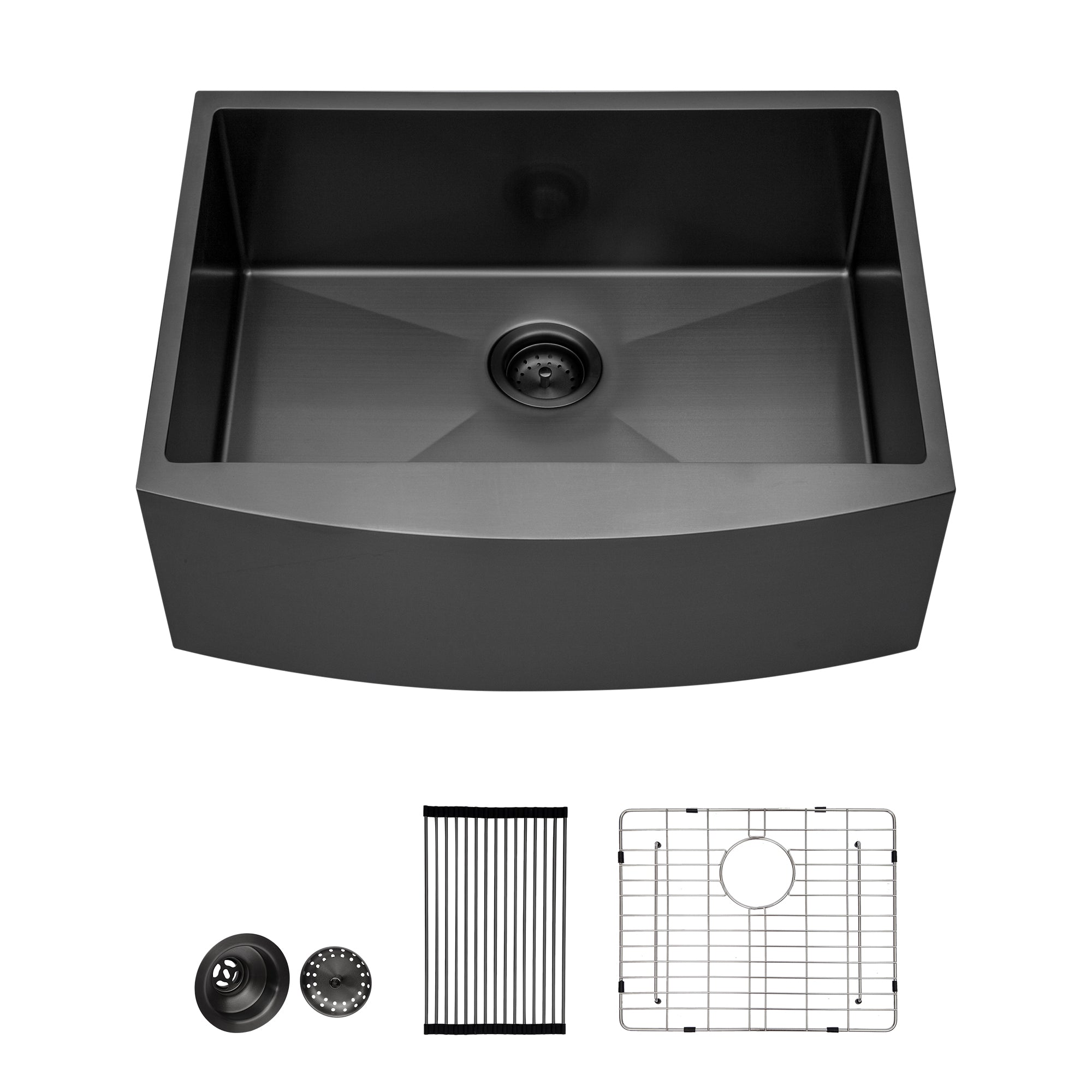 Stainless Steel Single Bowl Farmhouse Kitchen Sink with Bottom Grid