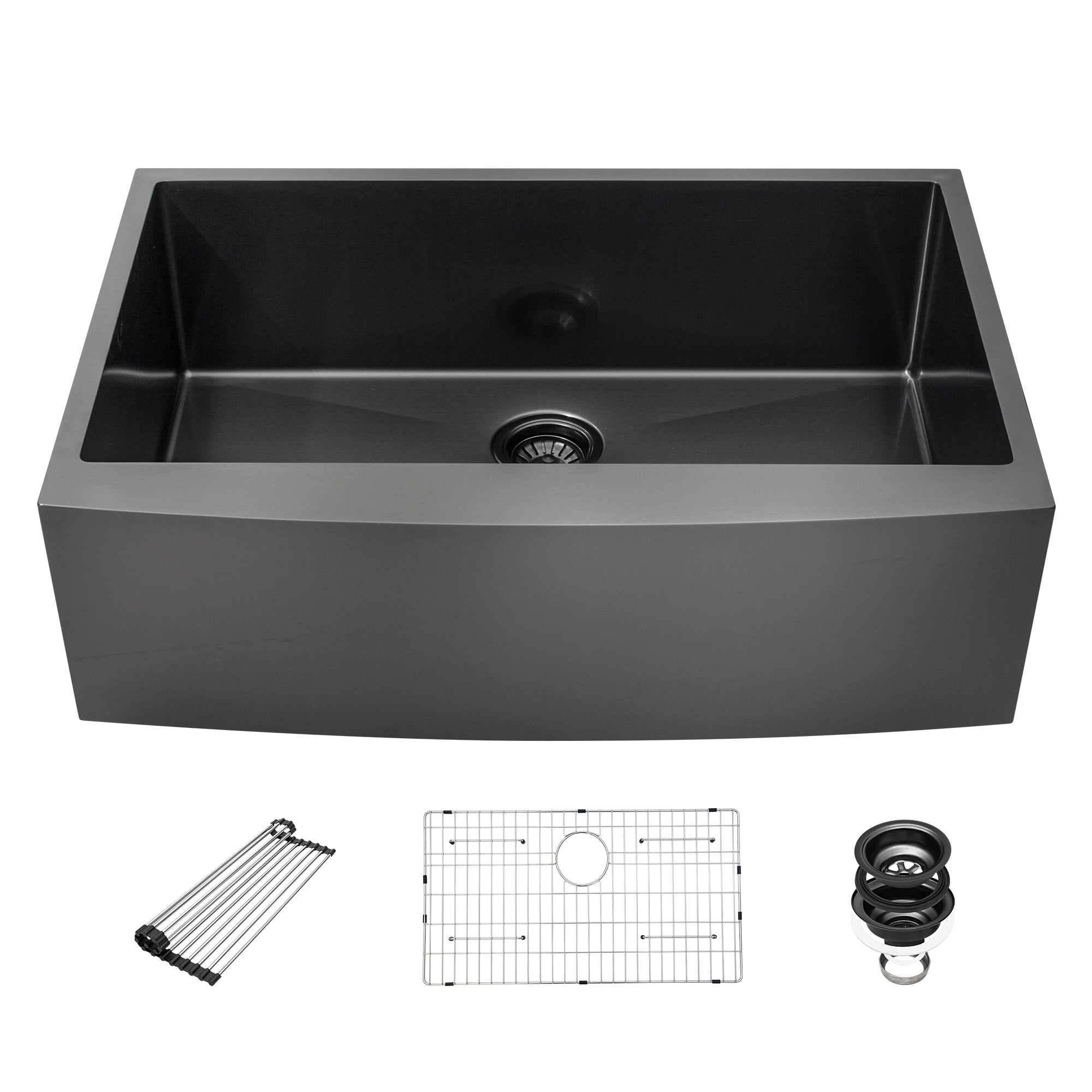 Stainless Steel Single Bowl Farmhouse Kitchen Sink with Bottom Grid