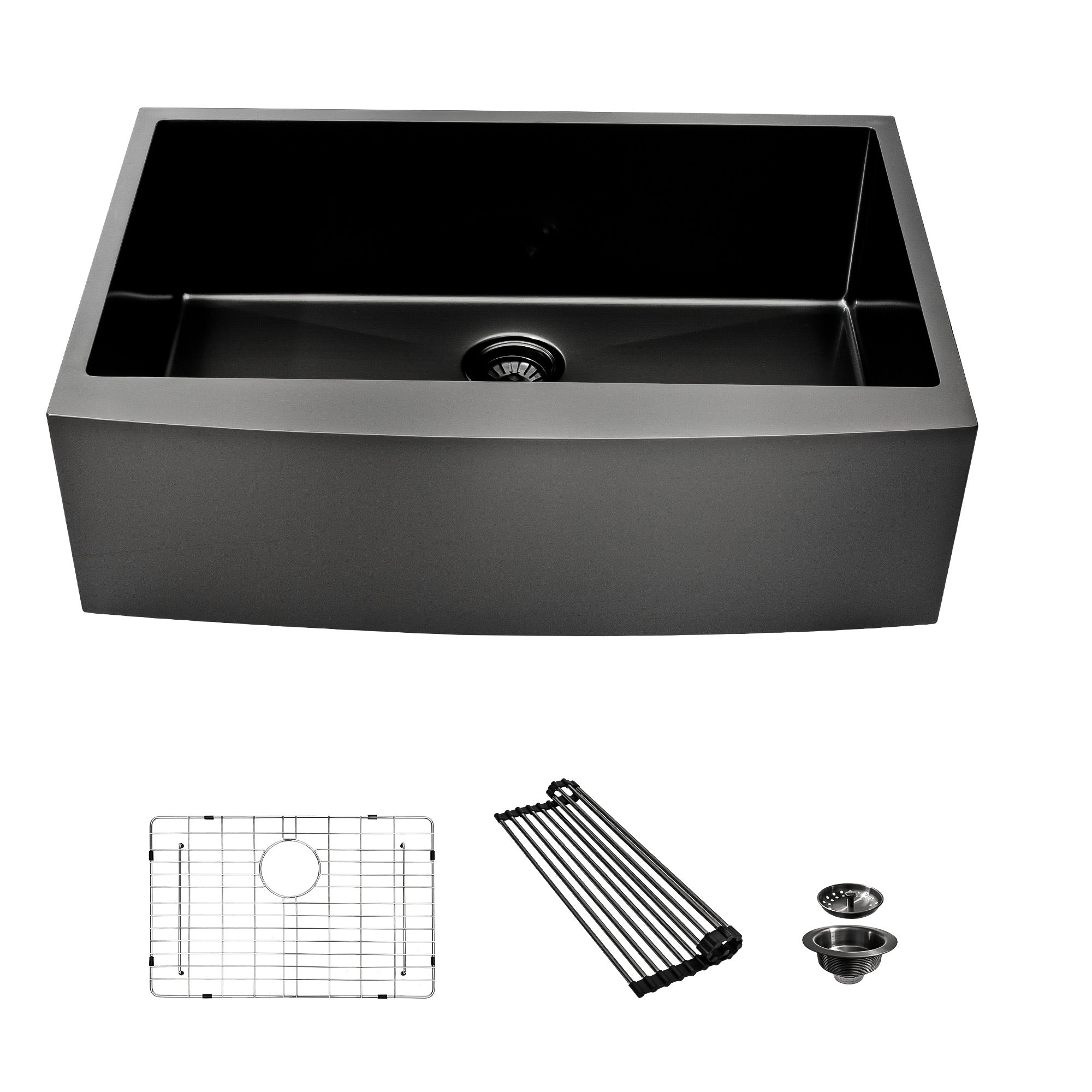 Stainless Steel Single Bowl Farmhouse Kitchen Sink with Bottom Grid
