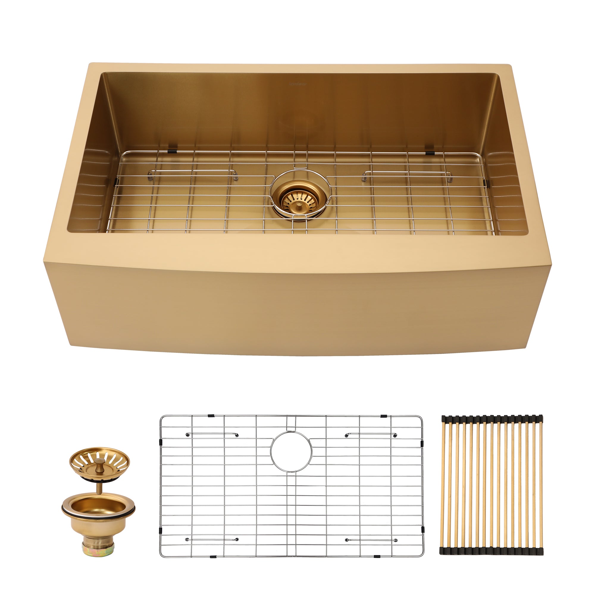 Stainless Steel Single Bowl Farmhouse Kitchen Sink with Bottom Grid