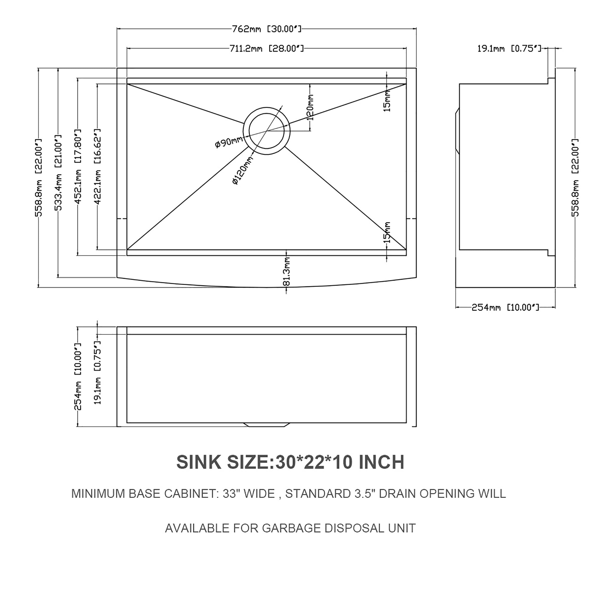 Stainless Steel Single Bowl Farmhouse Kitchen Sink with Workstation