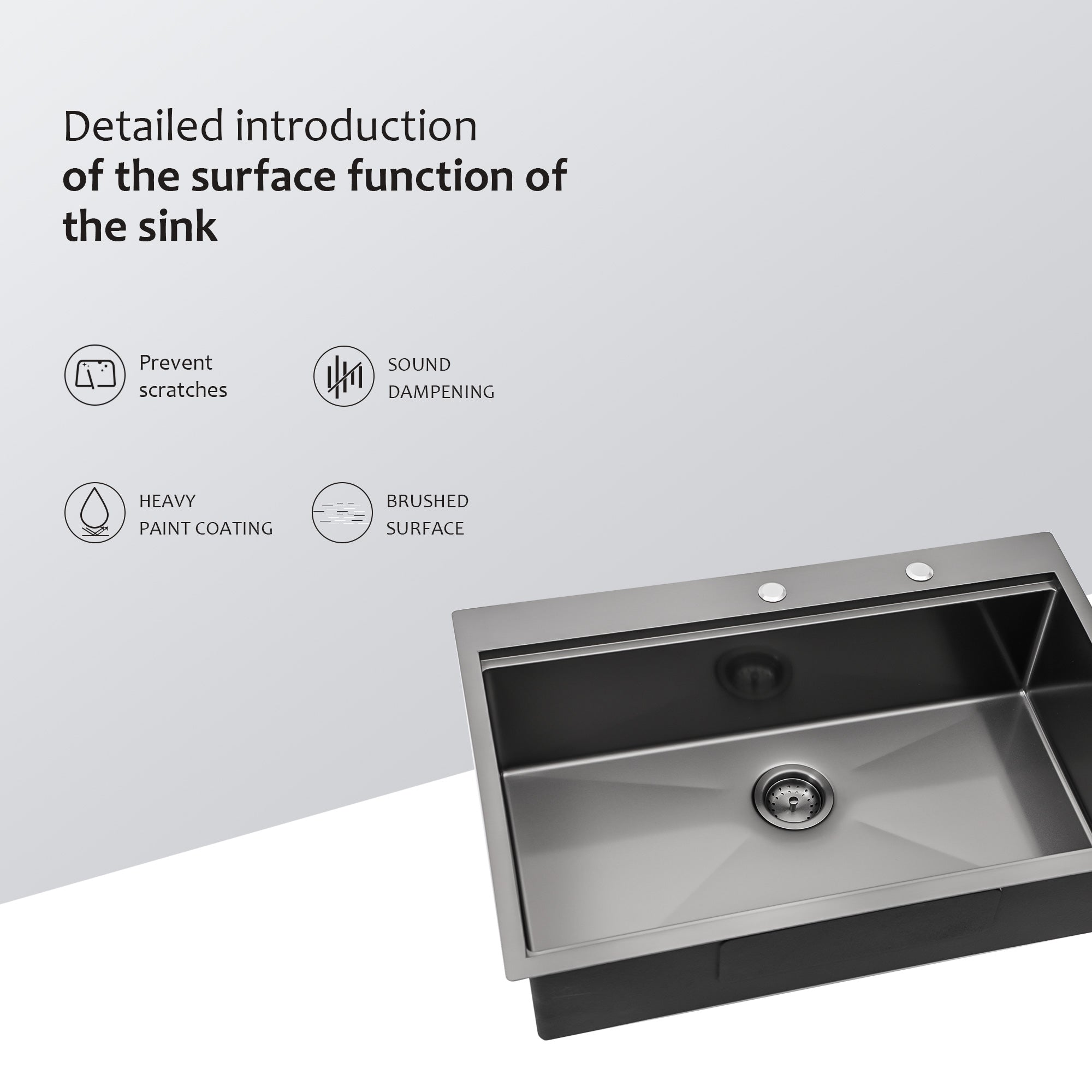 25/28/30 Inch Drop Kitchen Sink Stainless Steel 16 Gauge Workstation Sink Drop-in Topmount Single Bowl Kitchen Sink
