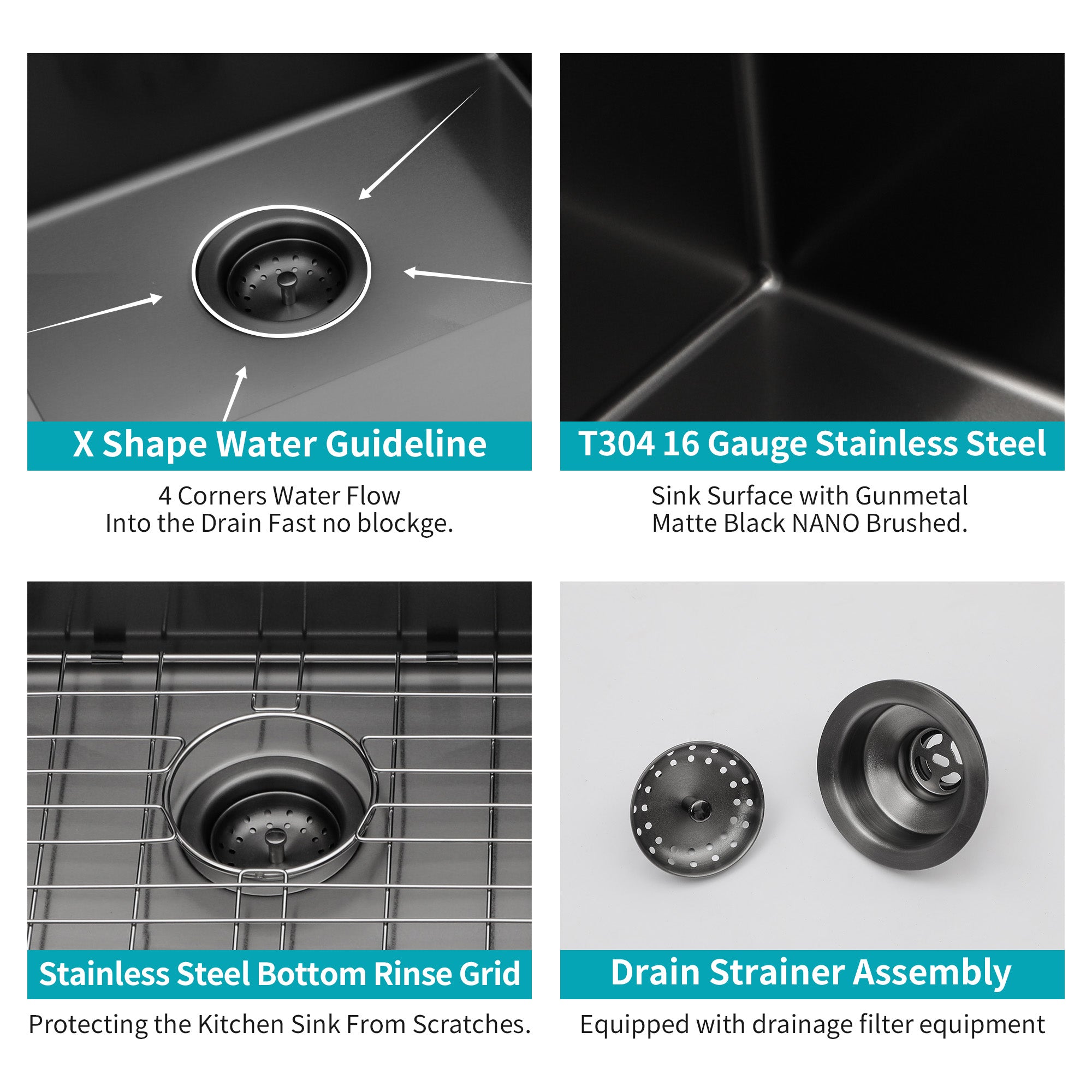 30 In. Undermount Single Bowl 16 Gauge Brushed Nickel Bowl Stainless Steel Kitchen Sink Basin