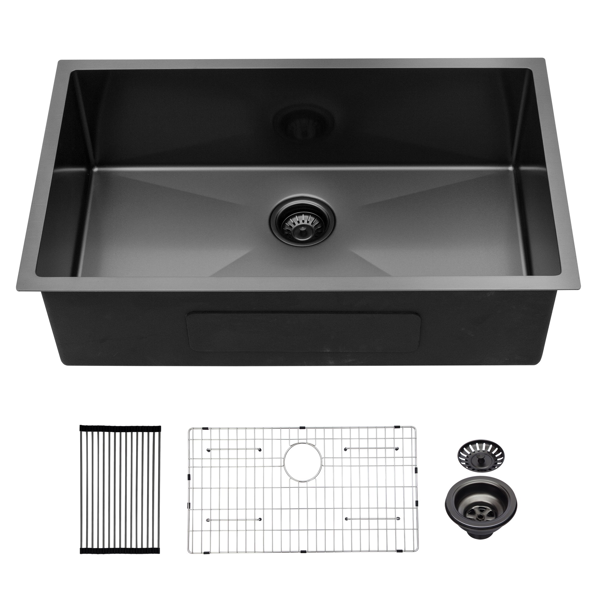 32 In. Undermount Single Bowl 16 Gauge Brushed Nickel Bowl Stainless Steel Kitchen Sink Basin