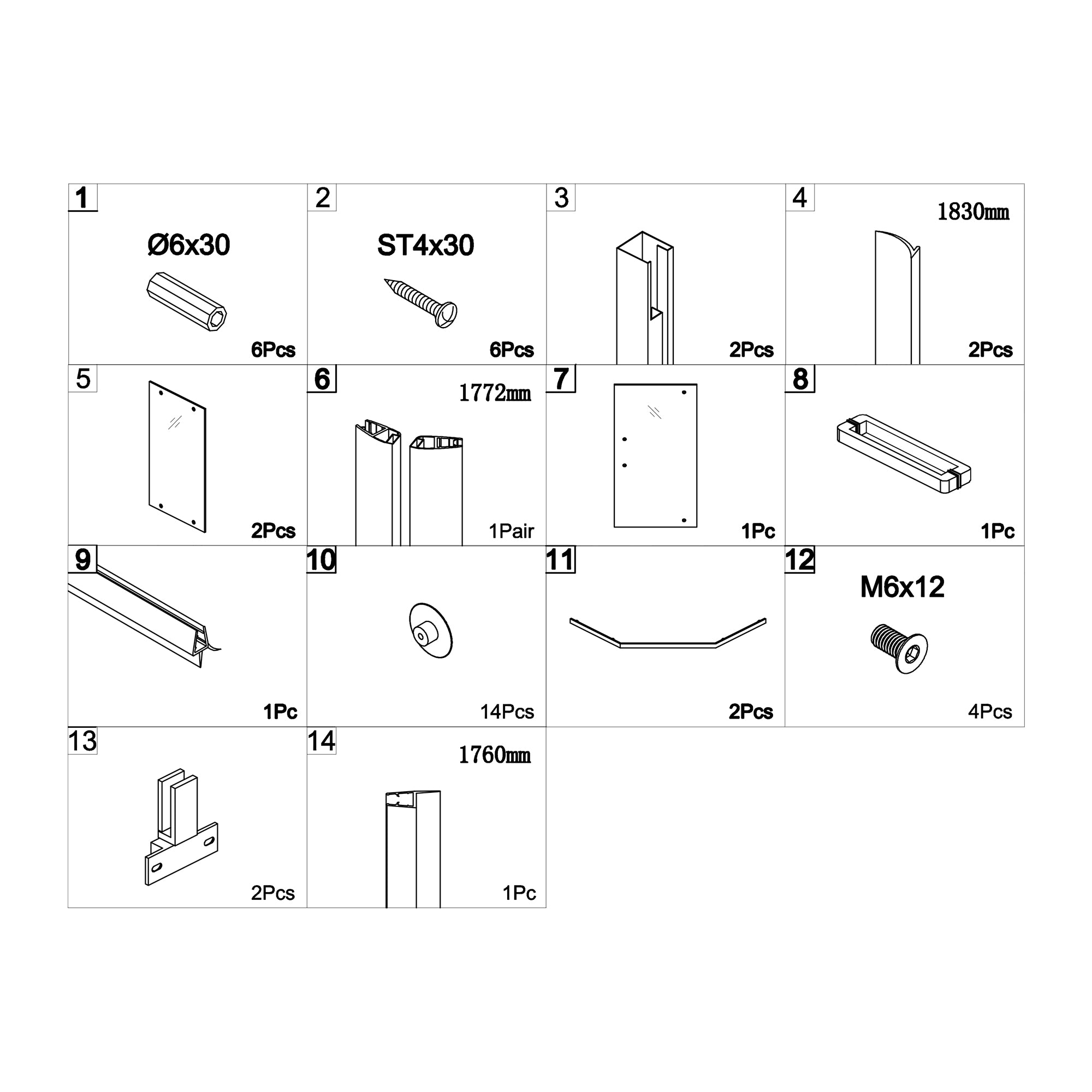 48 in. W x 76 in. H Semi-Frameless Shower Doors Double Sliding