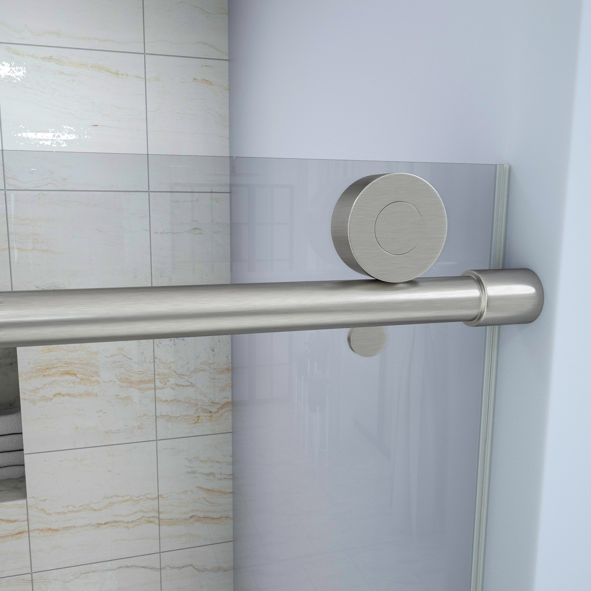 48 in. W x 72 in. H Semi-Frameless Shower Door Single Sliding