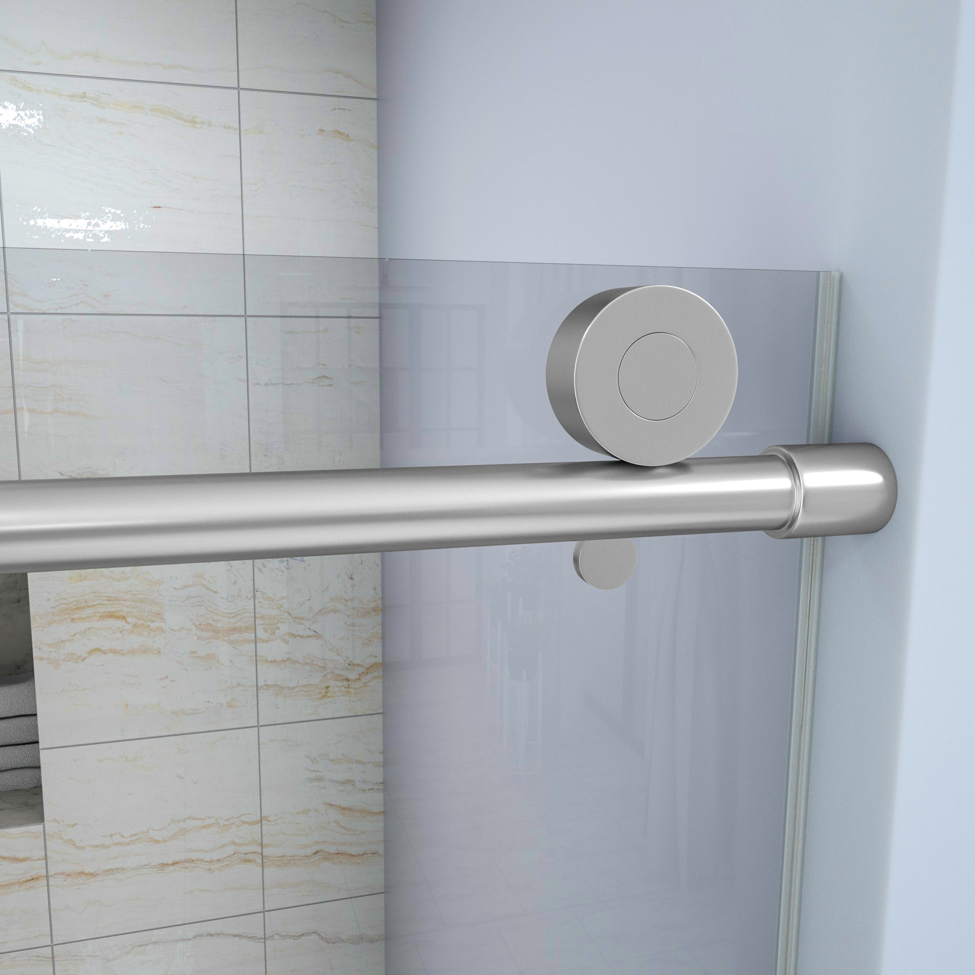 48 in. W x 72 in. H Semi-Frameless Shower Door Single Sliding