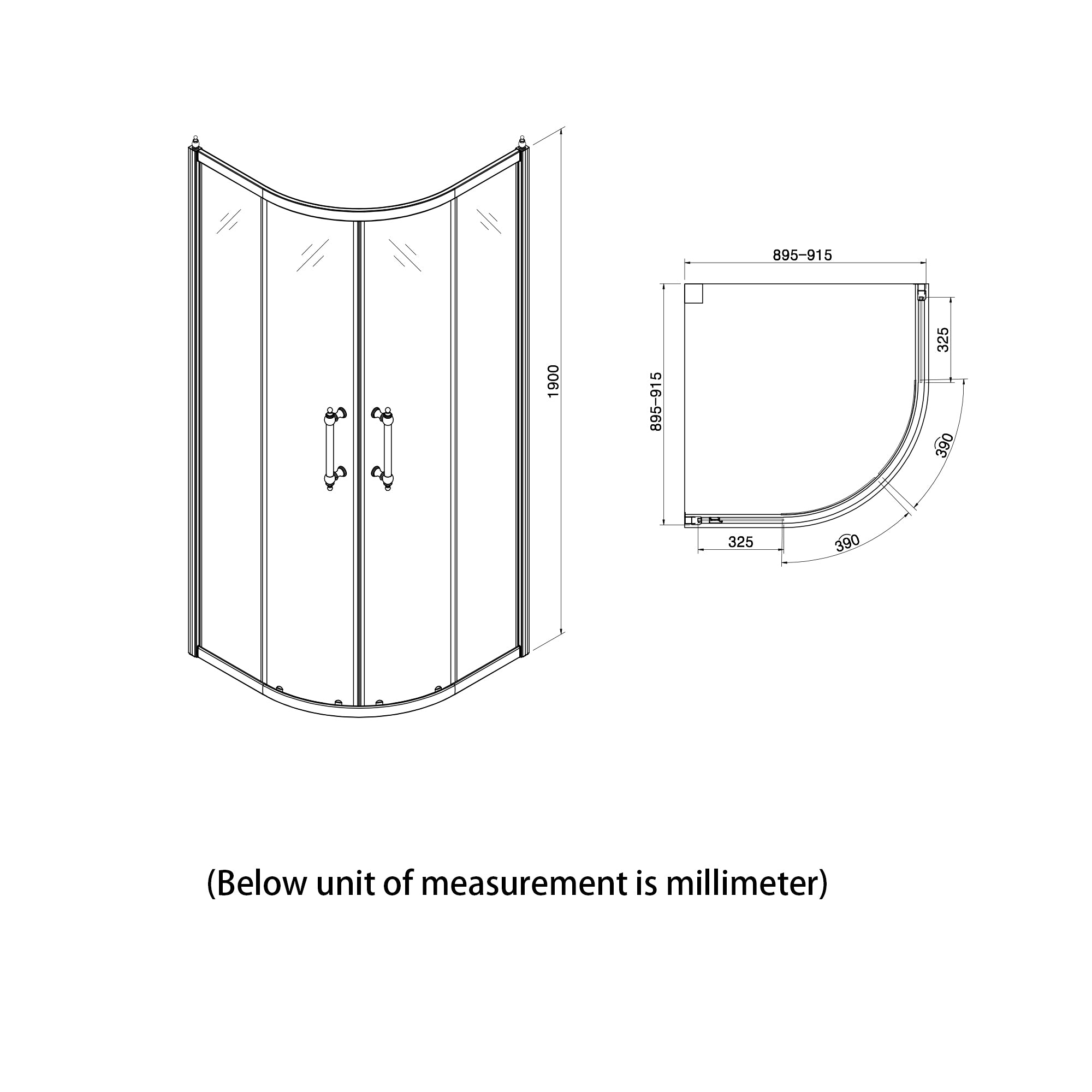 48 in. W x 72 in. H Semi-Frameless Shower Door Single Sliding