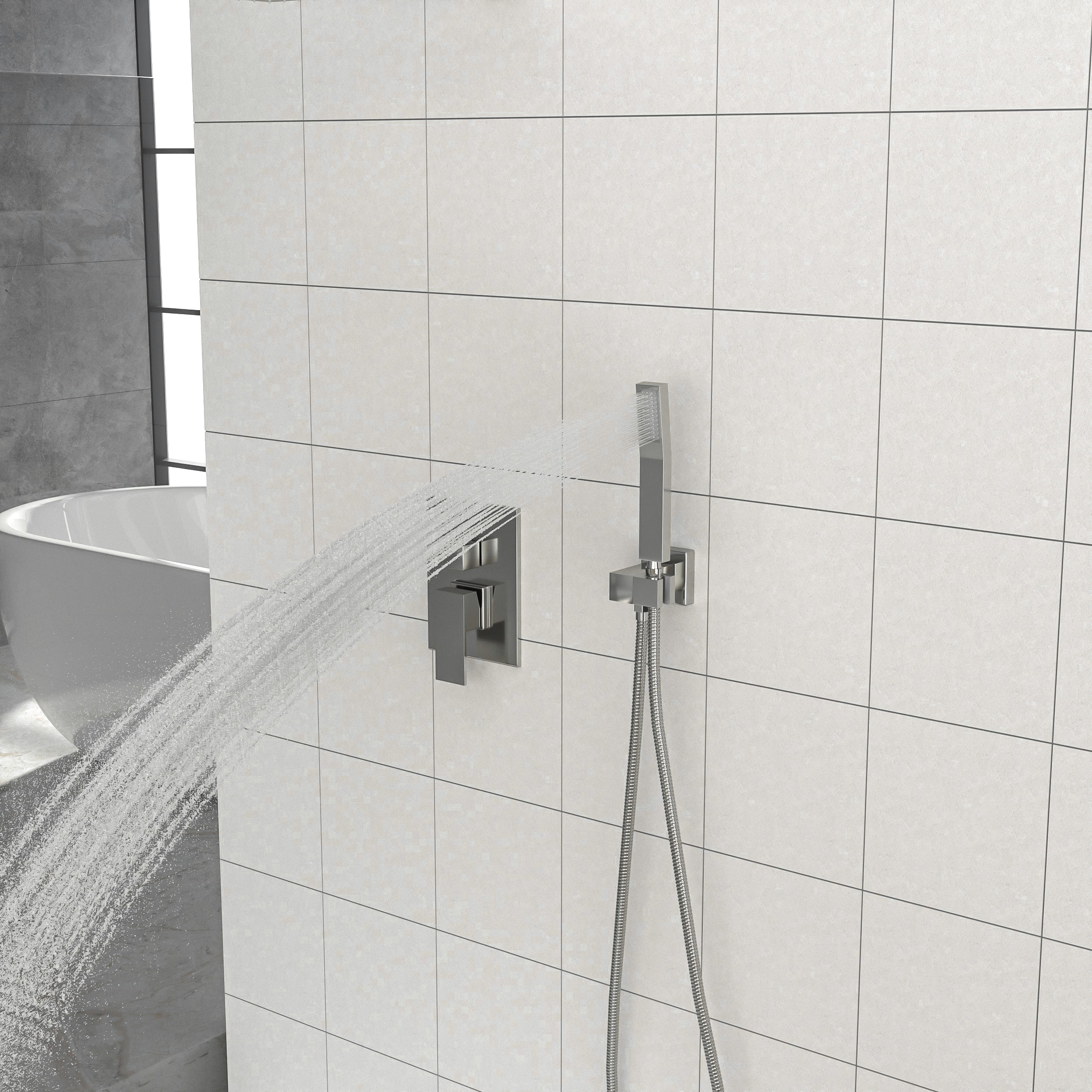 10 Inch Wall Mounted Square Shower System with Rough-in Valve