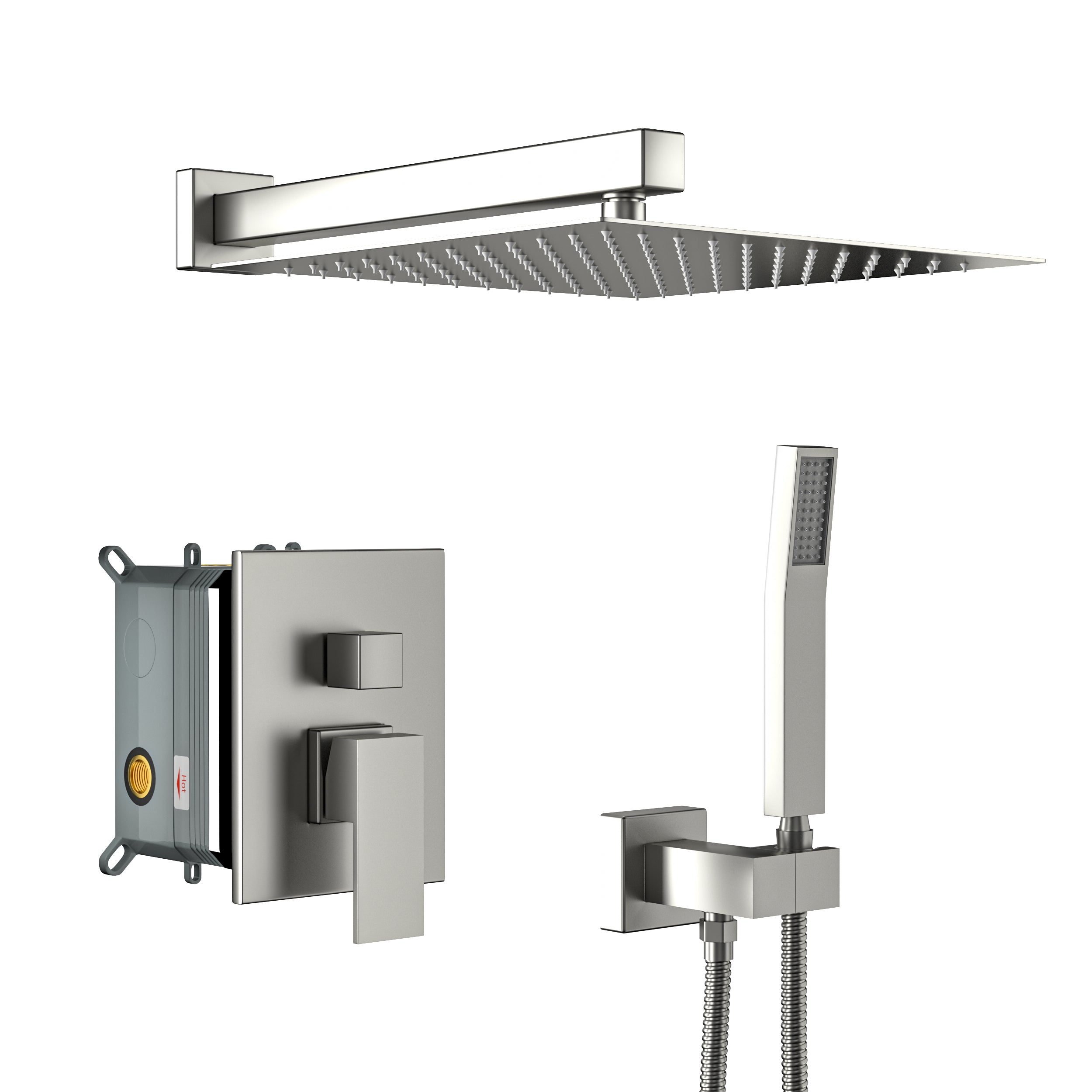 10 Inch Wall Mounted Square Shower System with Rough-in Valve