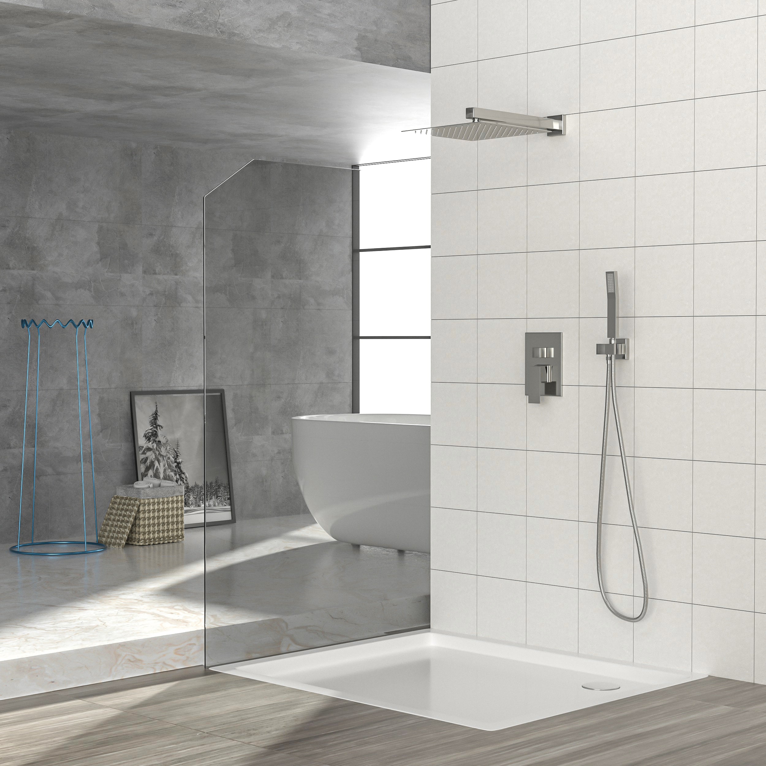 10 Inch Wall Mounted Square Shower System with Rough-in Valve