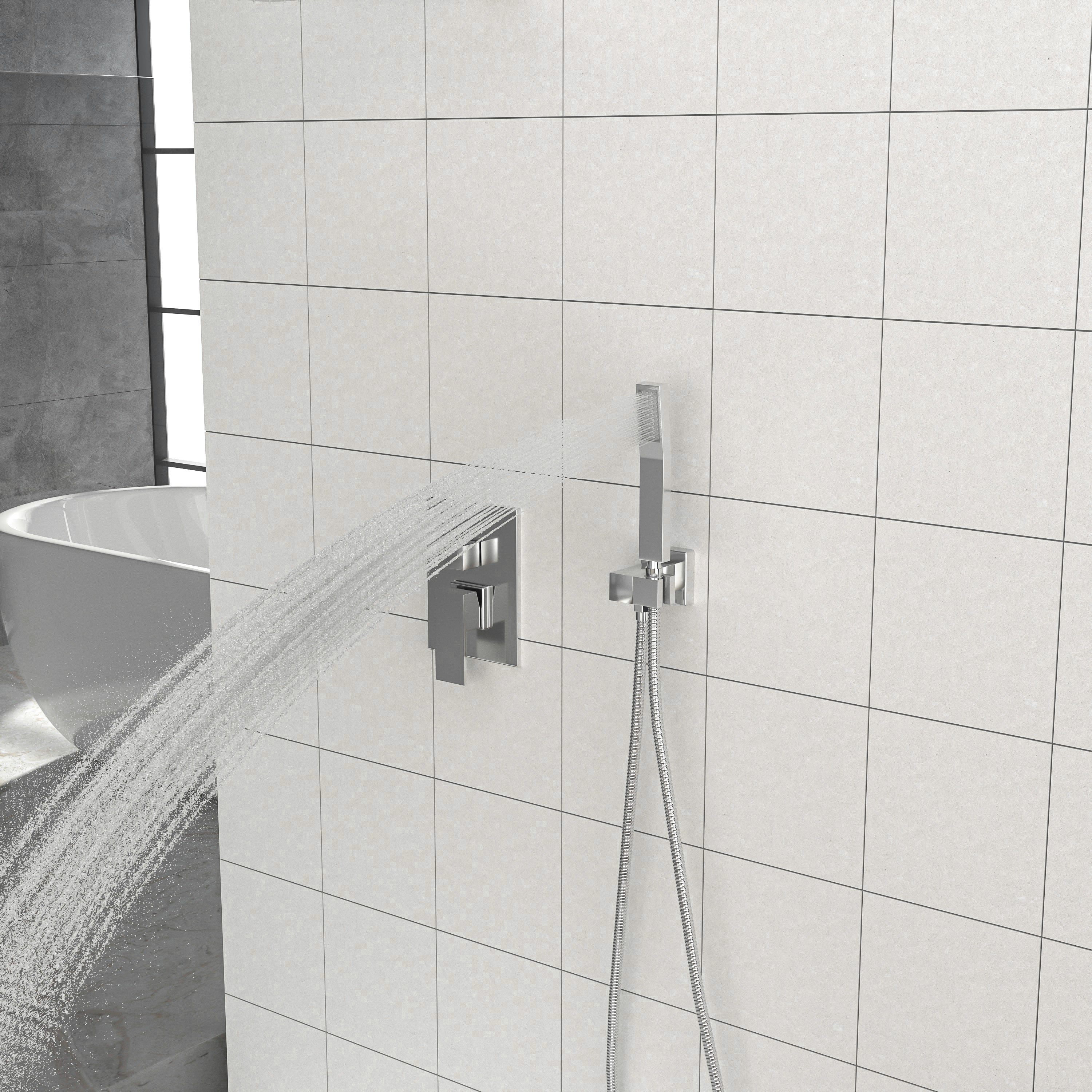 10 Inch Wall Mounted Square Shower System with Rough-in Valve, Chrome