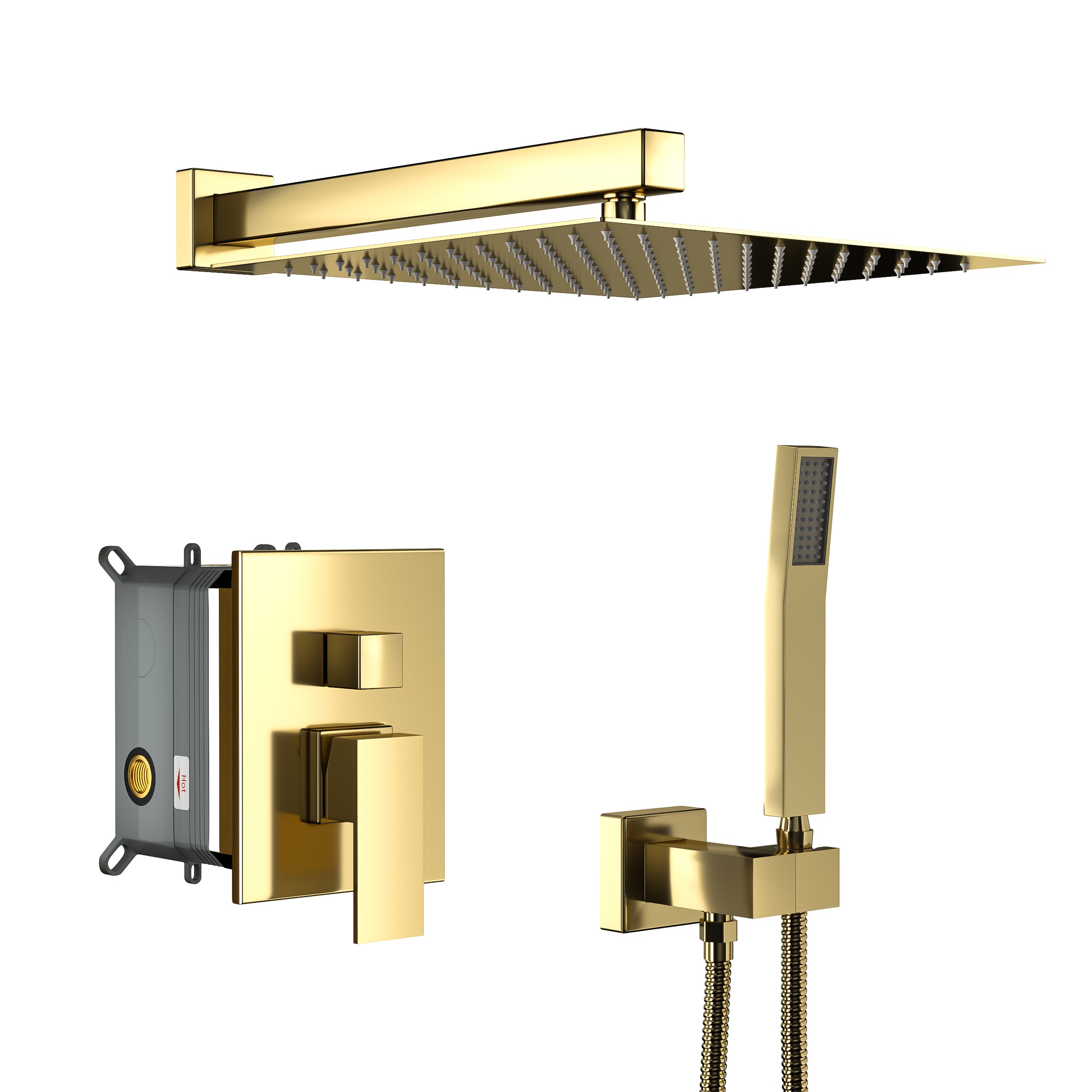 10 Inch Wall Mounted Square Shower System with Rough-in Valve