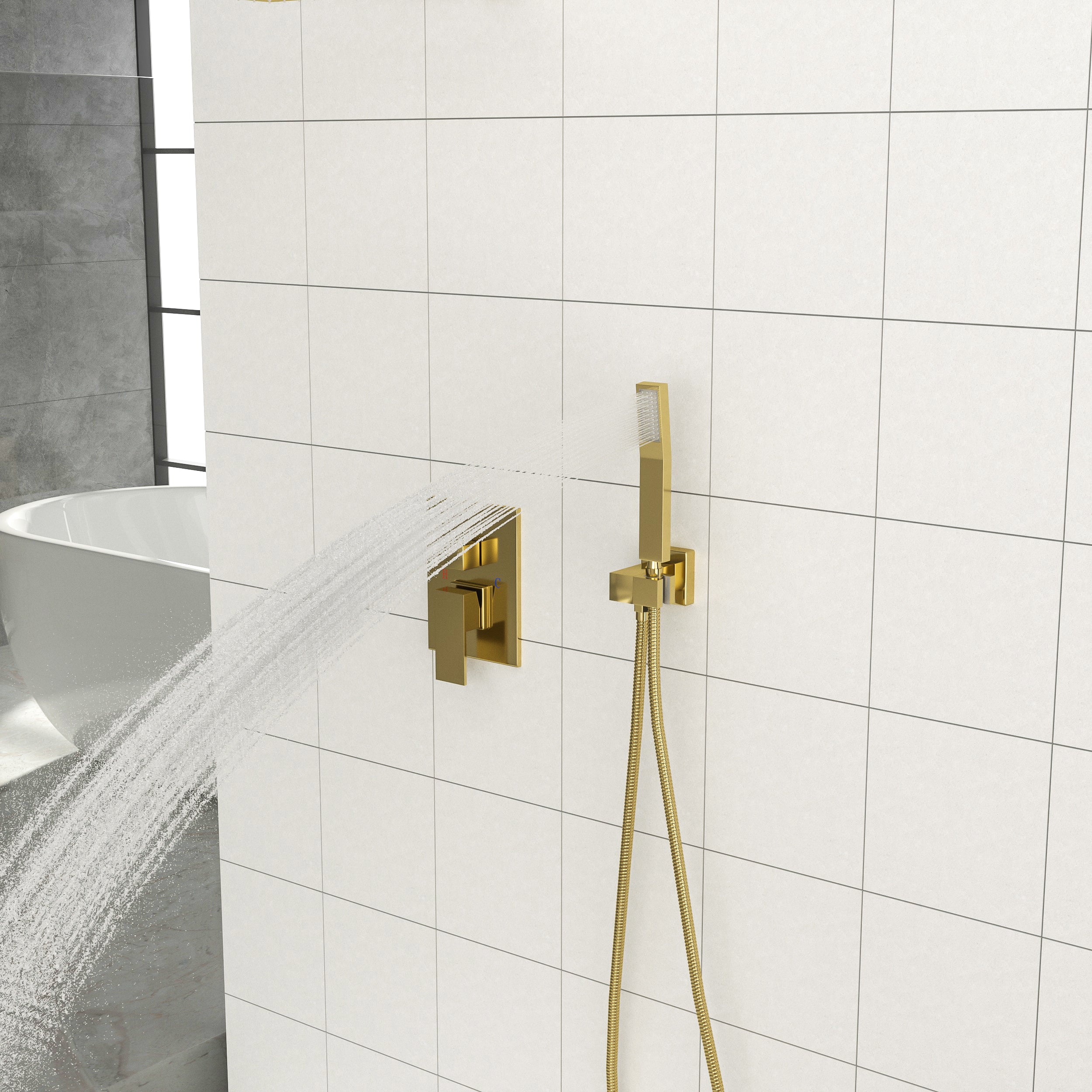 10 Inch Wall Mounted Square Shower System with Rough-in Valve