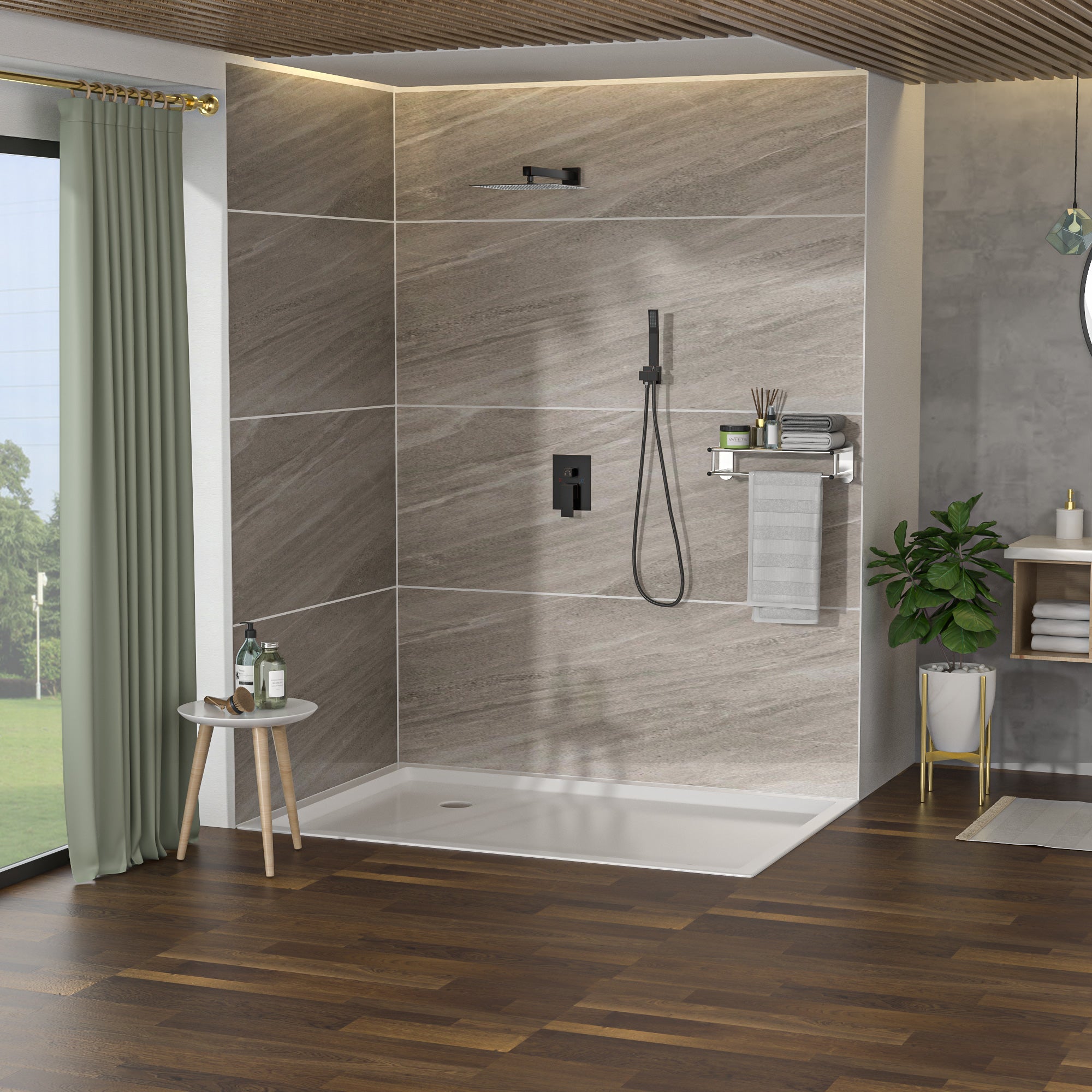 10 Inch Wall Mounted Square Shower System with Rough-in Valve