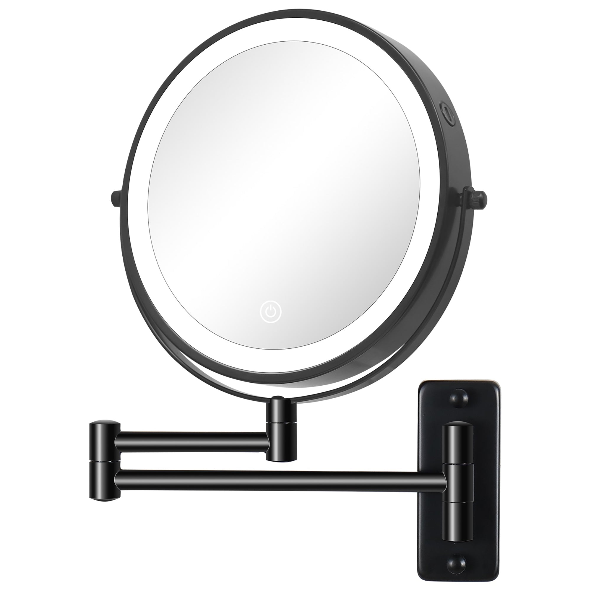 17 inch Double-Sided Wall Mounted 10X LED Magnifying Bathroom Mirror