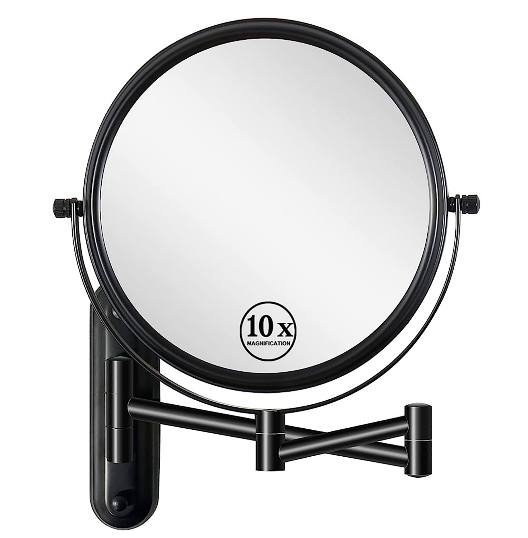 Round Framed Wall Mounted Mirror in Black