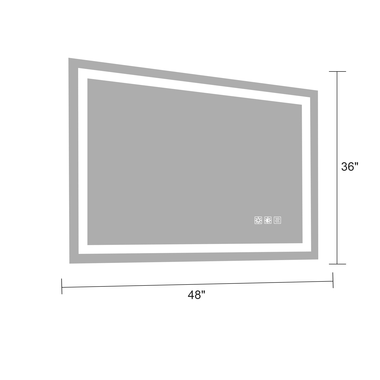 48" x 36" Rectangular Frameless Anti-Fog Wall Mounted LED Bathroom Vanity Mirror