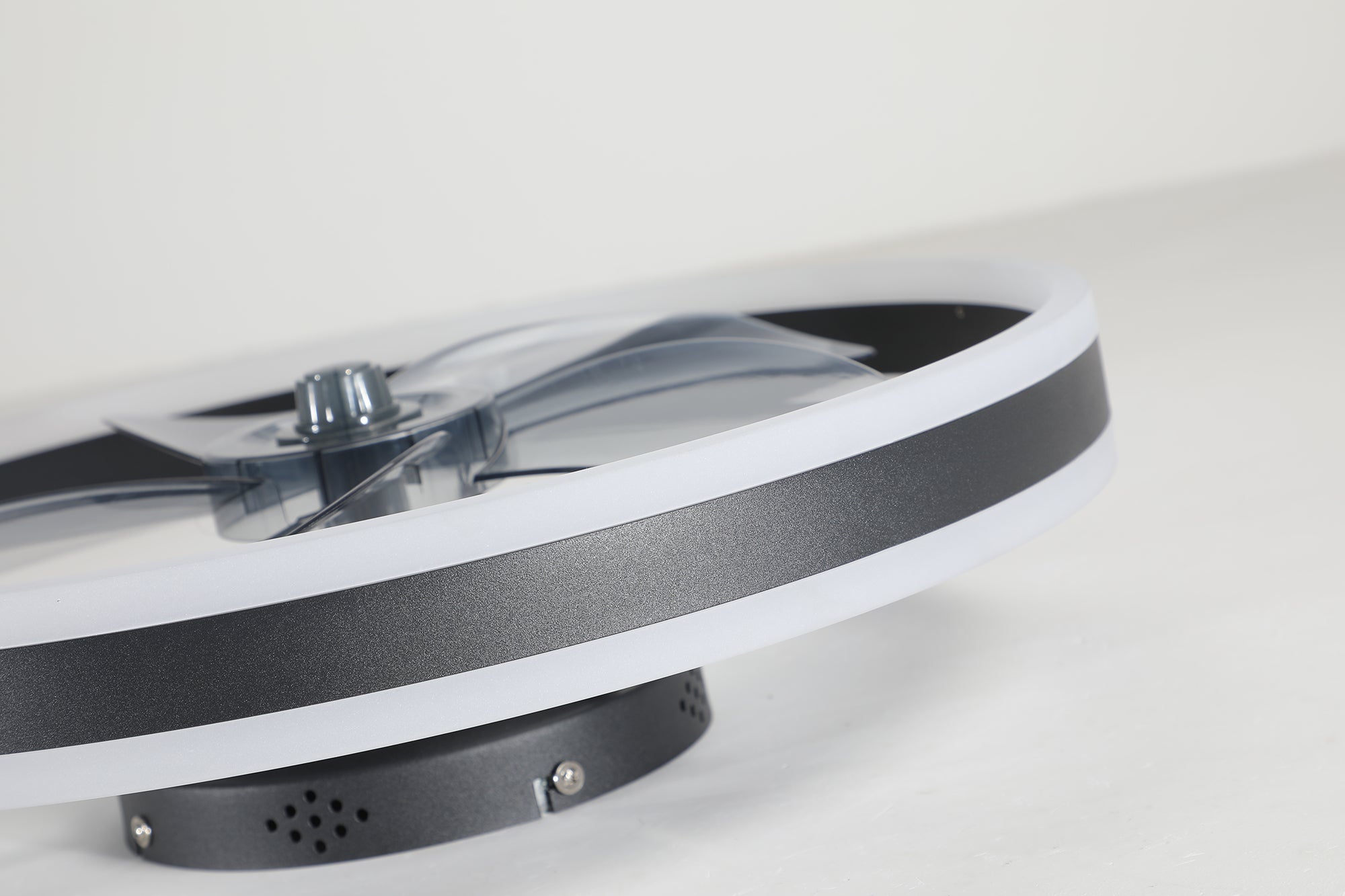20 in W x 6 in H Ceiling Fan in Black with Lights Dimmable LED