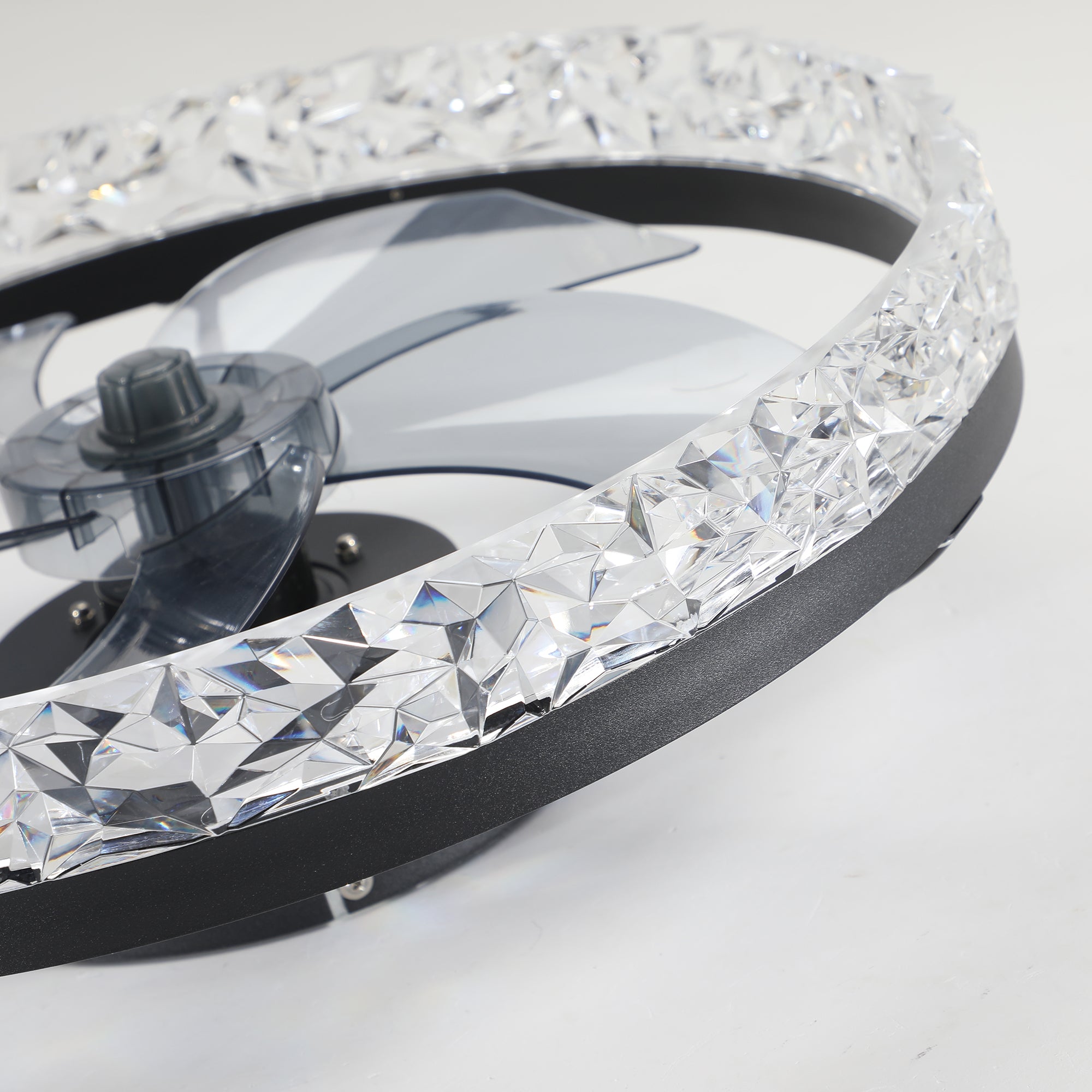 20 in W x 6 in H Ceiling Fan in Black with Lights Dimmable LED