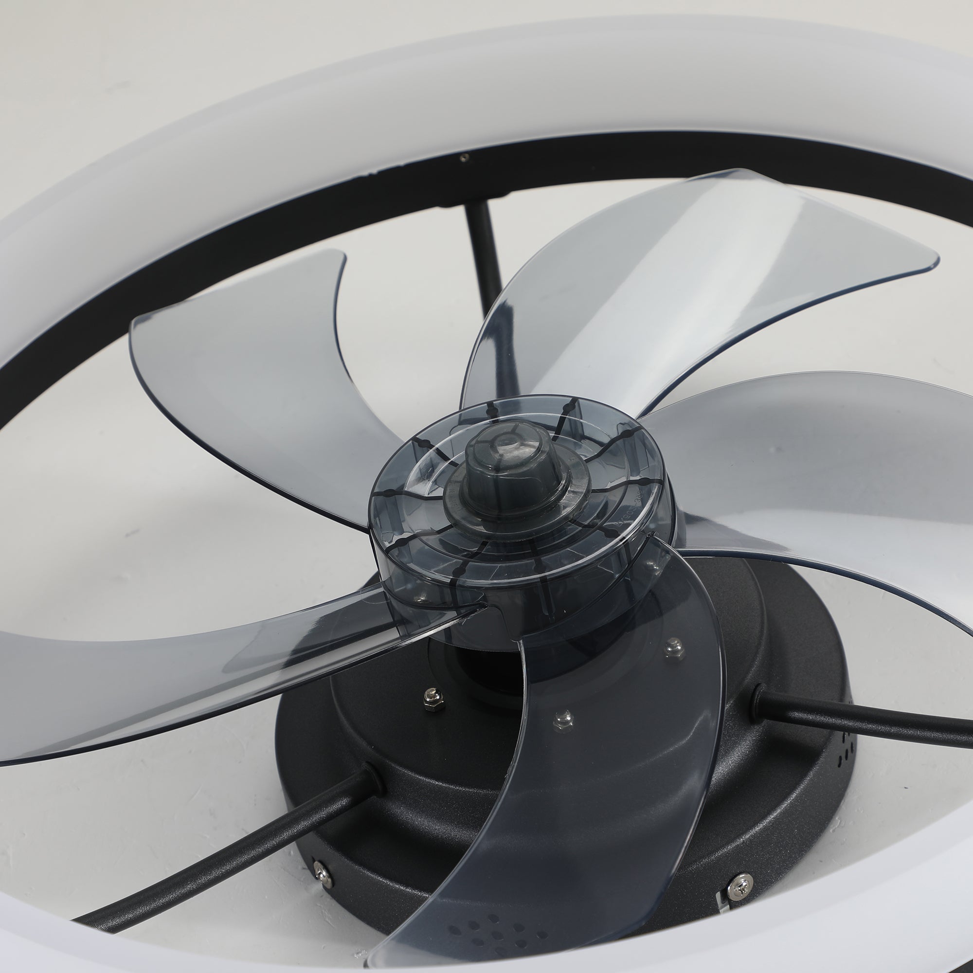 20 in W x 6 in H Ceiling Fan in Black with Lights Dimmable LED