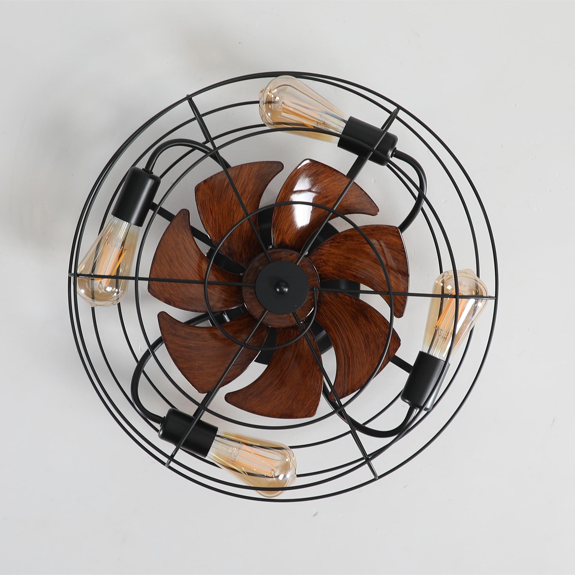 20 in W x 6 in H Ceiling Fan in Black and White with Lights Dimmable LED