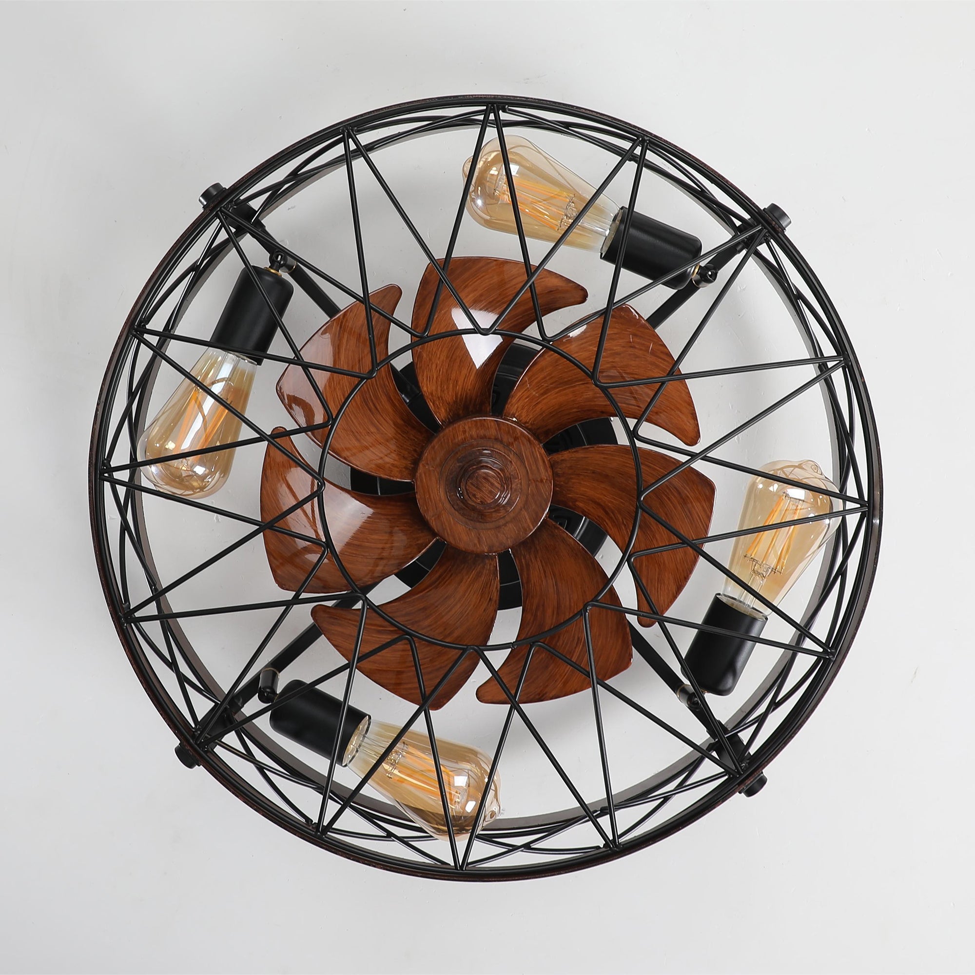 20 in W x 6 in H Ceiling Fan in Black and White with Lights Dimmable LED